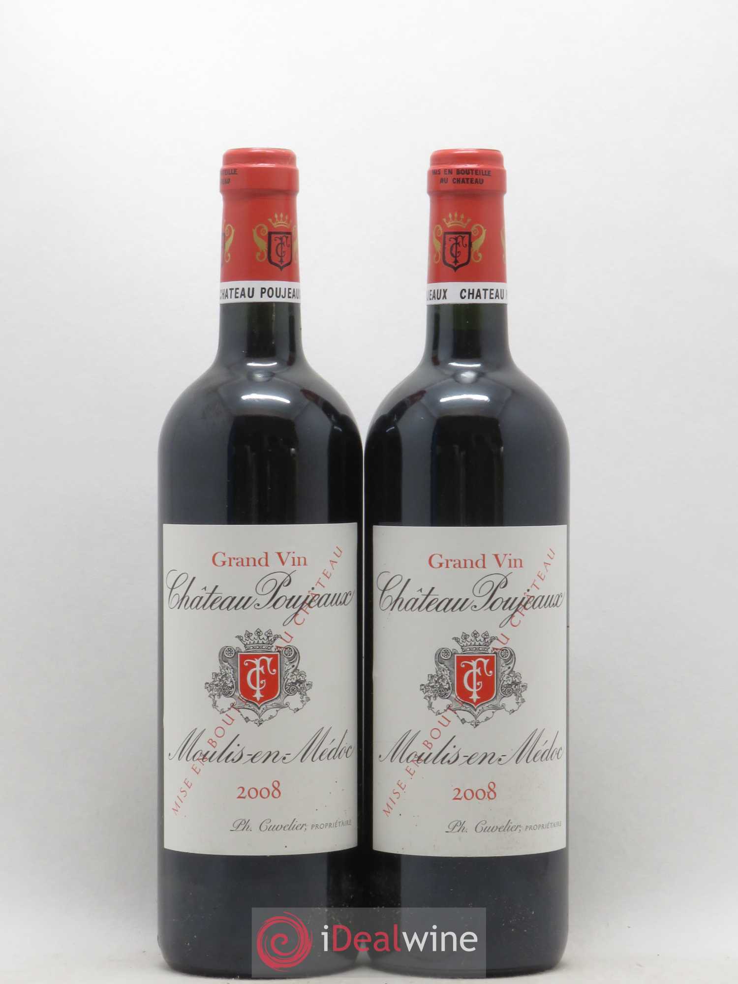 Château Poujeaux 2008 - Lot de 2 bouteilles - 0