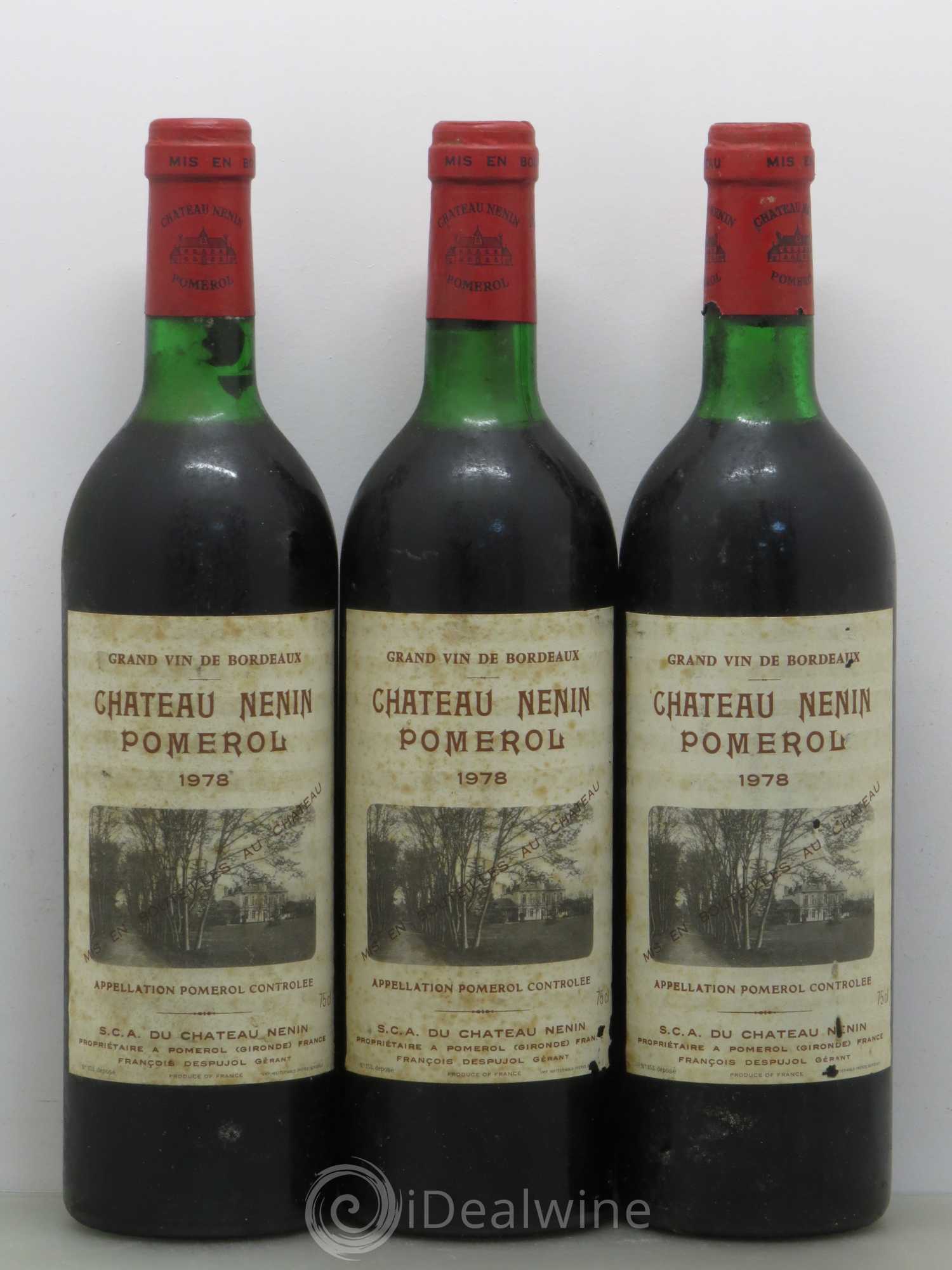 Château Nenin 1978 - Lot de 3 bouteilles - 0