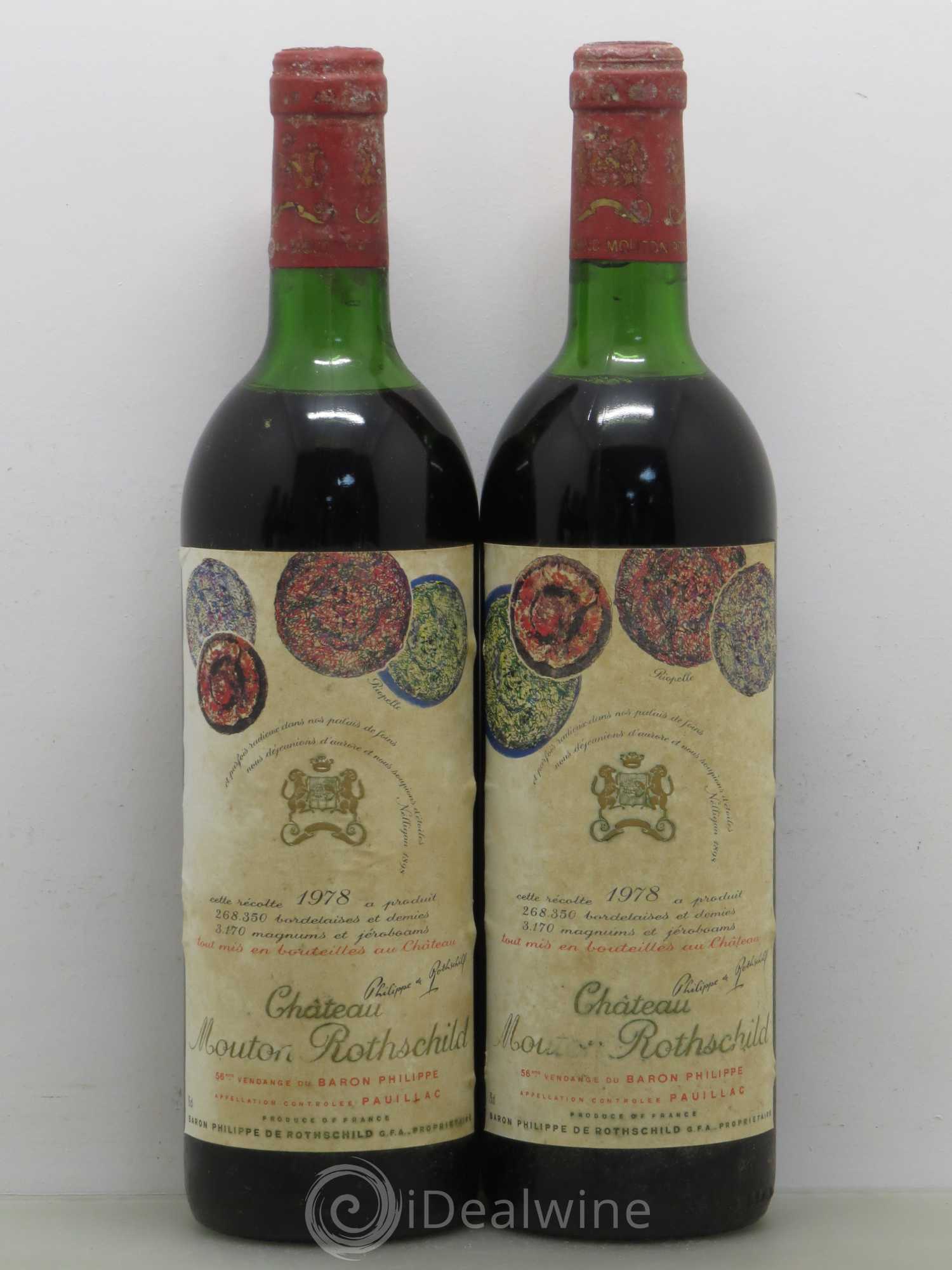 Château Mouton Rothschild 1er Grand Cru Classé 1978 - Lot de 5 bouteilles - 2