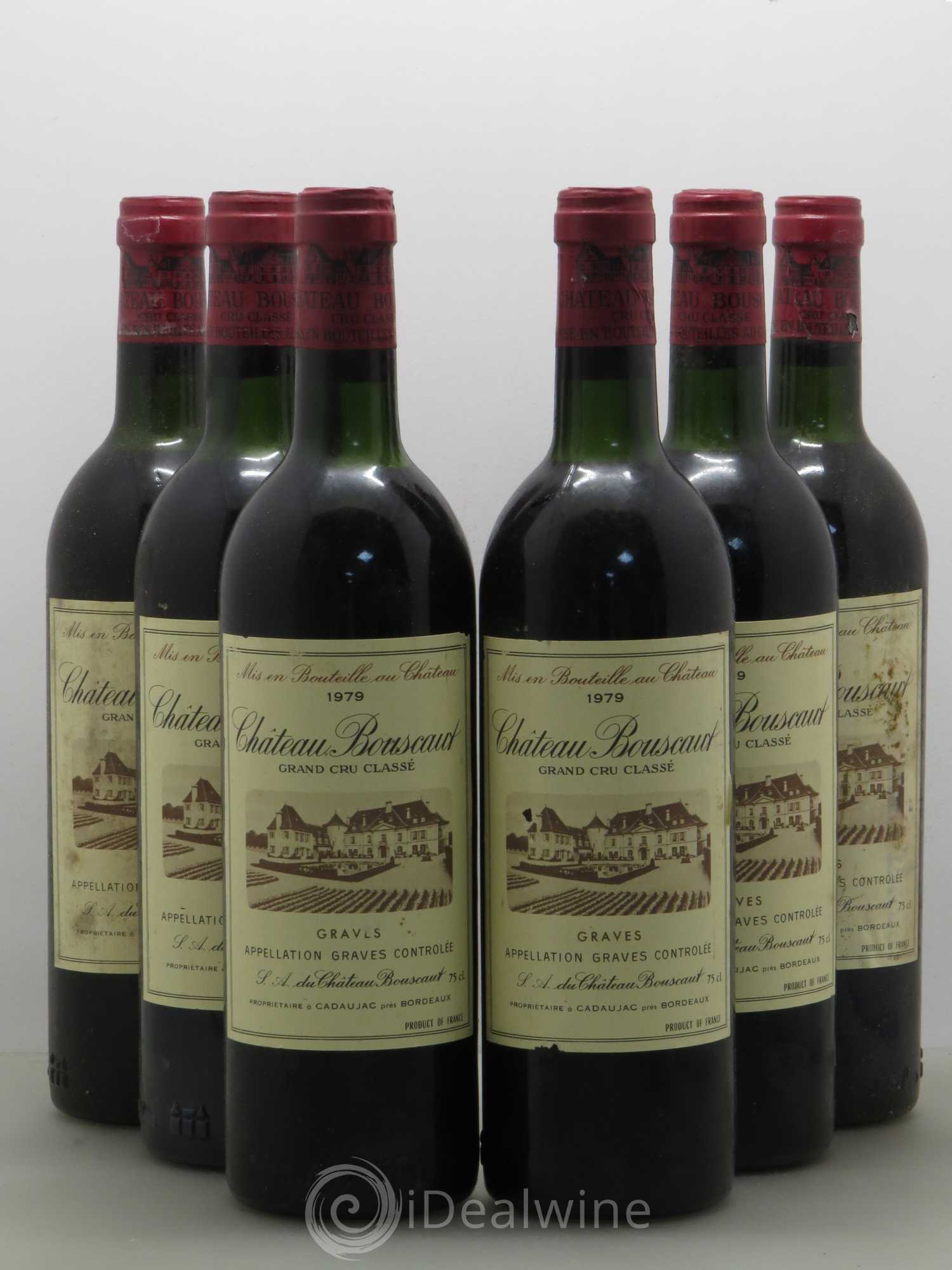 Château Bouscaut Cru Classé de Graves 1979 - Lot de 6 bouteilles - 0