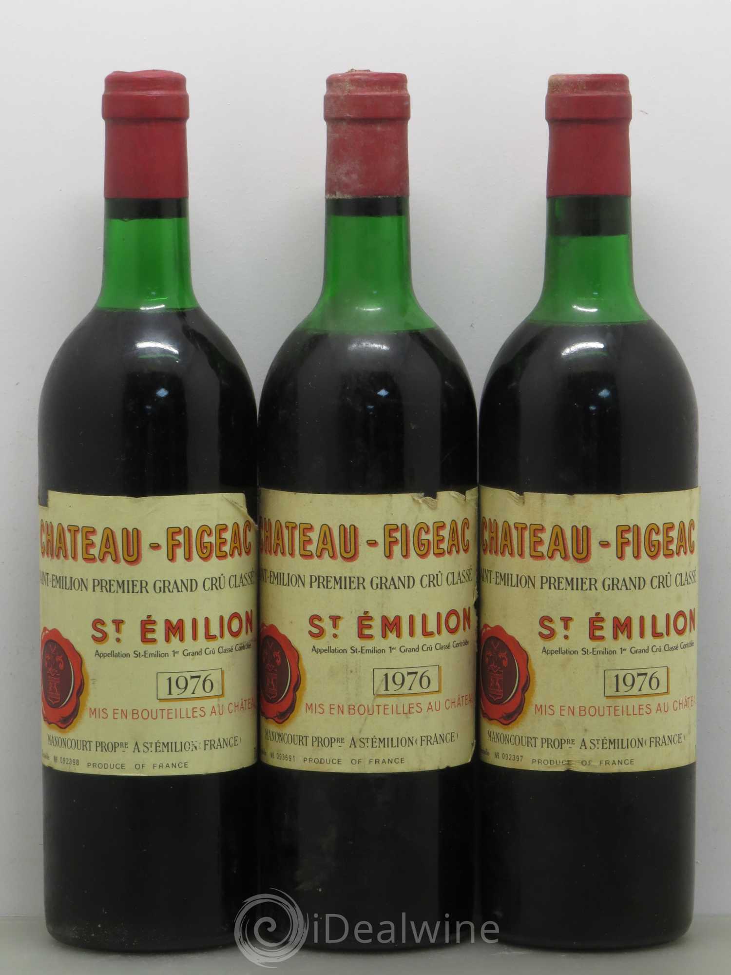 Château Figeac 1er Grand Cru Classé A 1976 - Lot de 3 bouteilles - 0