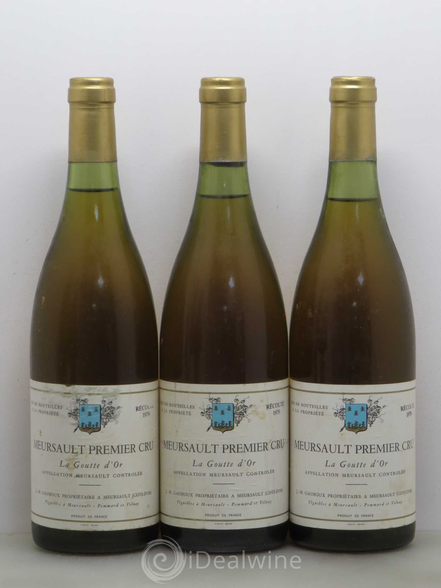 Meursault 1er Cru La Goutte D'Or Gaunoux 1979 - Posten von 5 Flaschen - 1