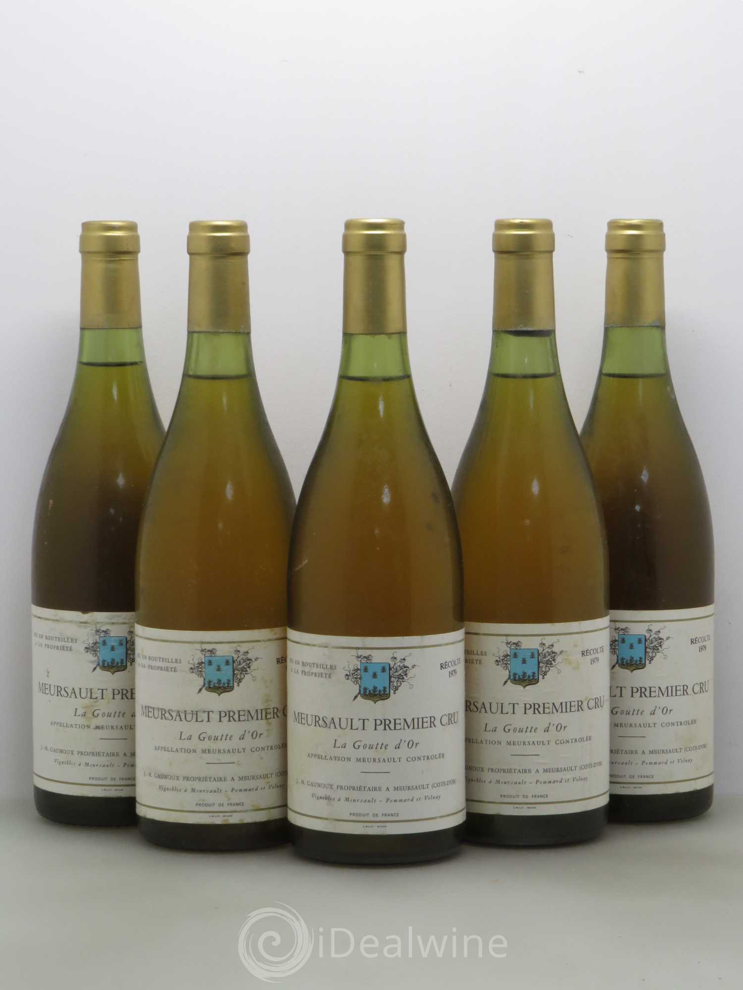 Meursault 1er Cru La Goutte D'Or Gaunoux 1979 - Posten von 5 Flaschen - 0