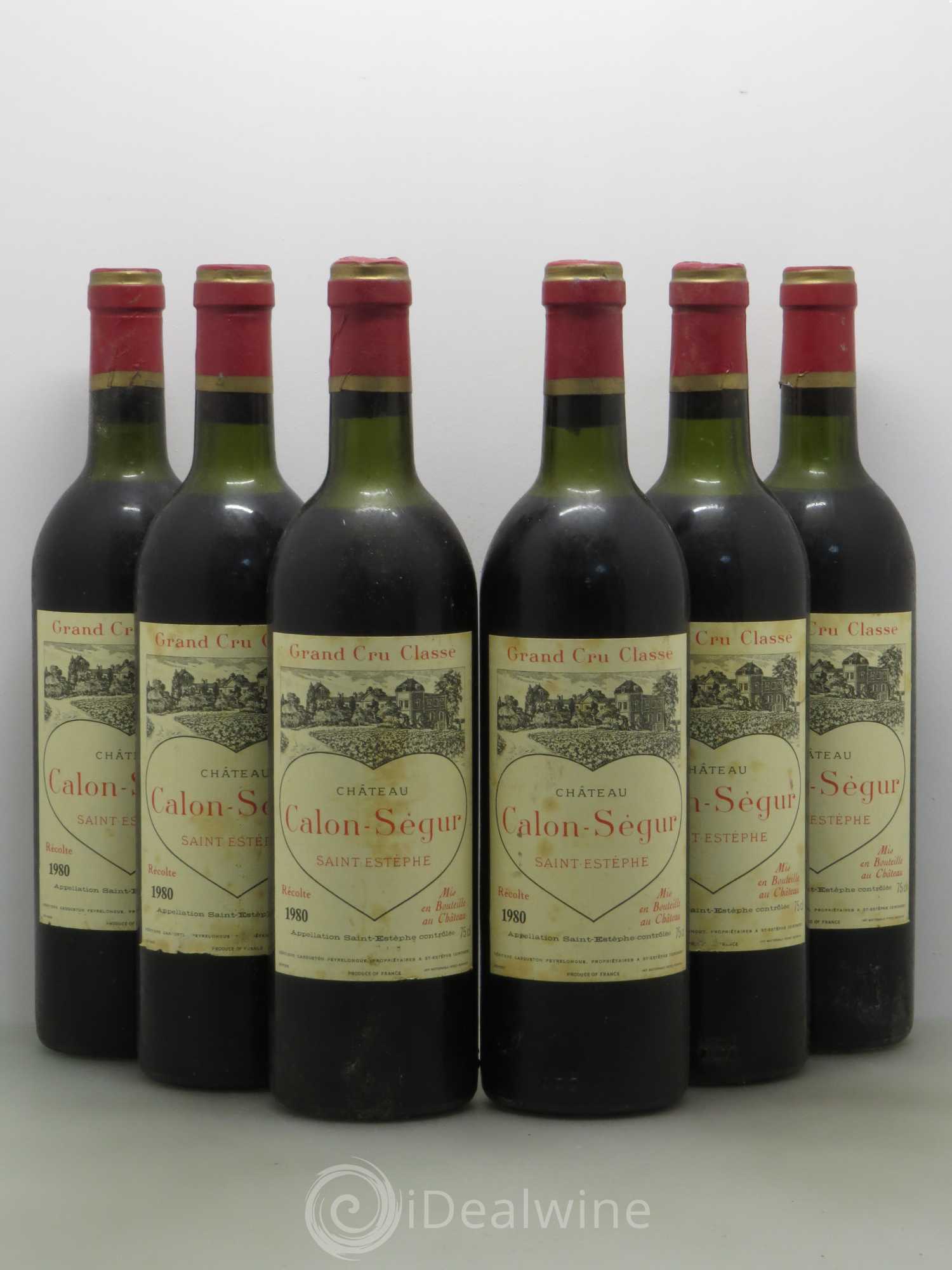 Château Calon Ségur 3ème Grand Cru Classé 1980 - Lot de 6 bouteilles - 0