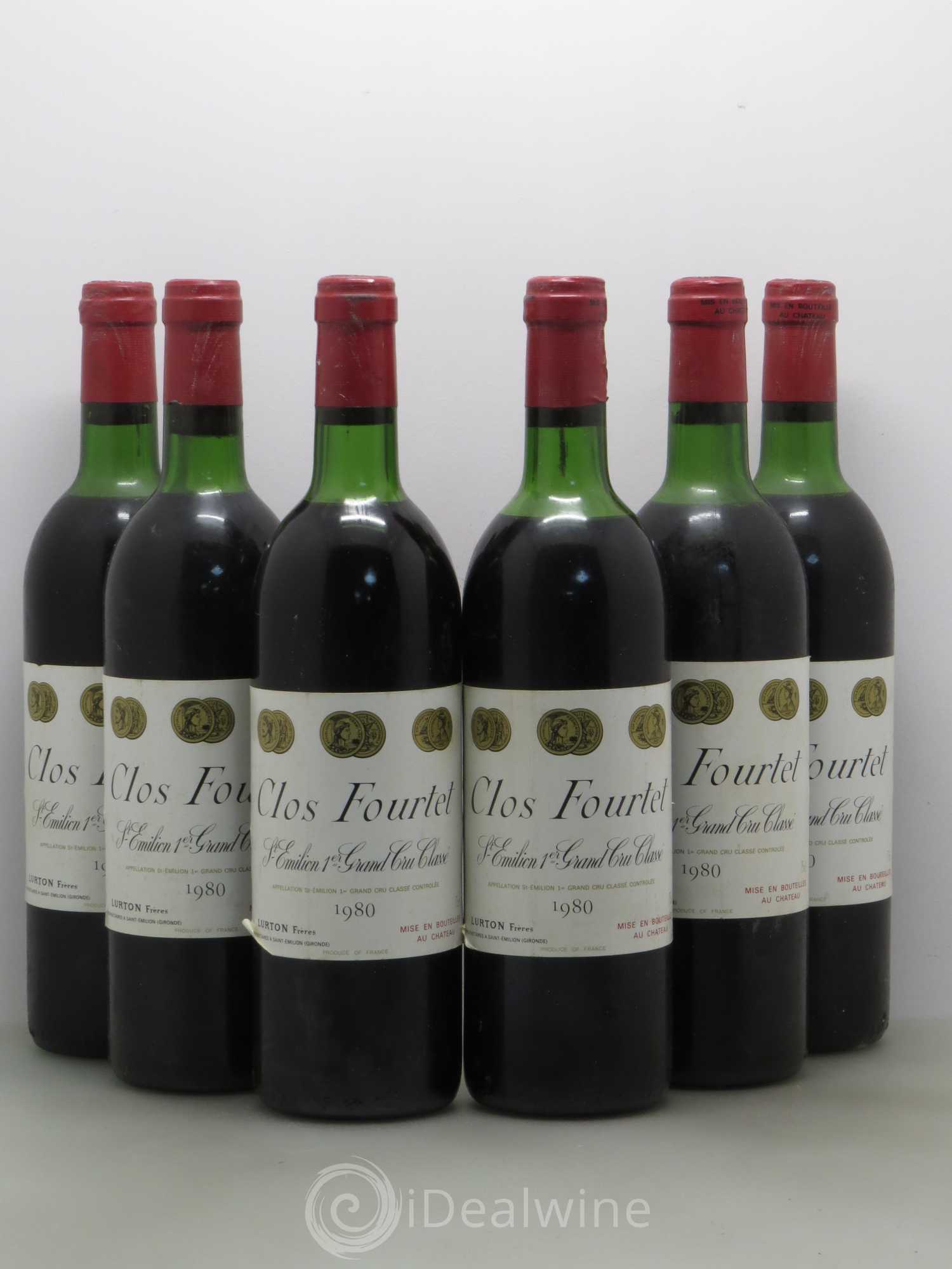 Clos Fourtet 1er Grand Cru Classé B 1980 - Lot de 6 bouteilles - 0