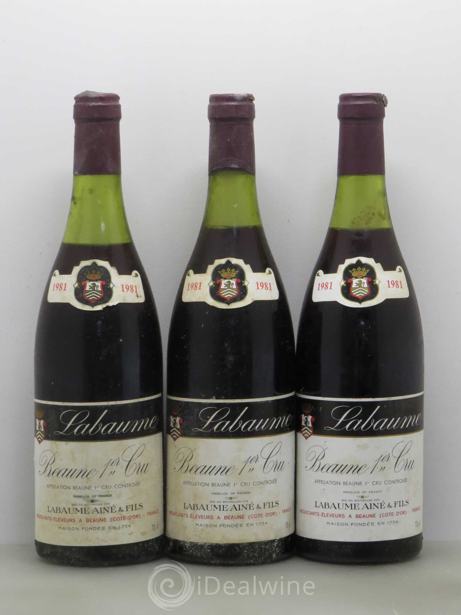 Beaune 1er Cru Labaume Aine Et Fils 1981 - Posten von 3 Flaschen - 0