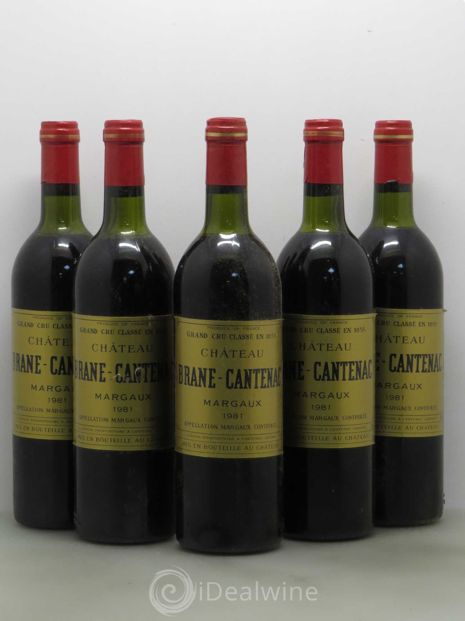 Château Brane Cantenac 2ème Grand Cru Classé 1981 - Lot de 5 bouteilles - 0
