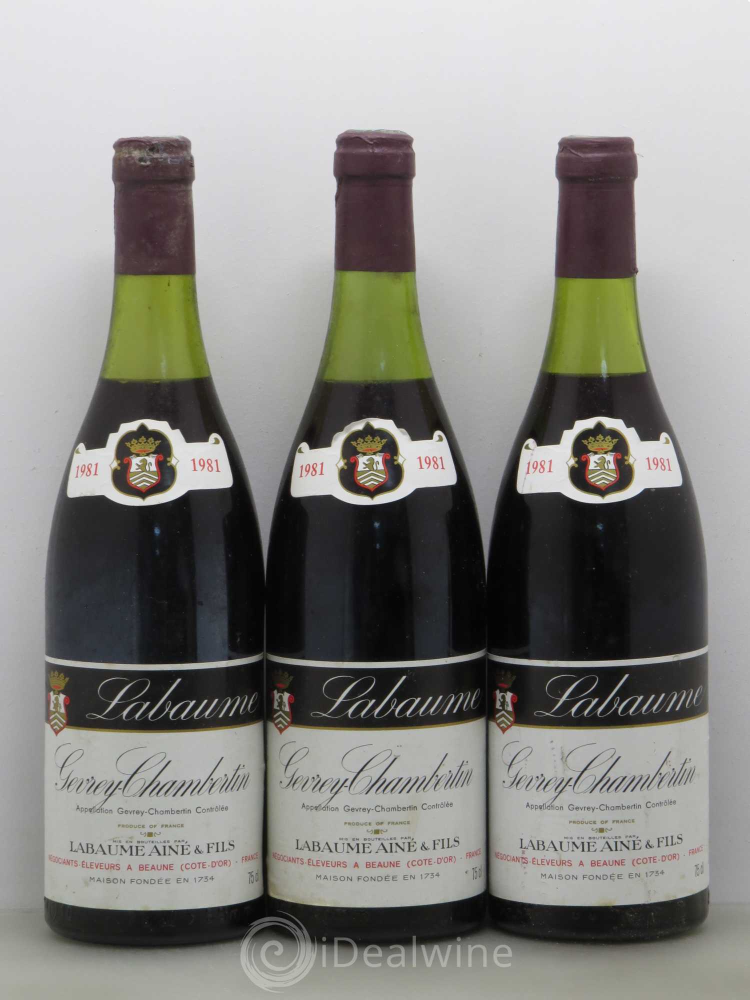Gevrey-Chambertin Labaume Aine Et Fils 1981 - Posten von 6 Flaschen - 1
