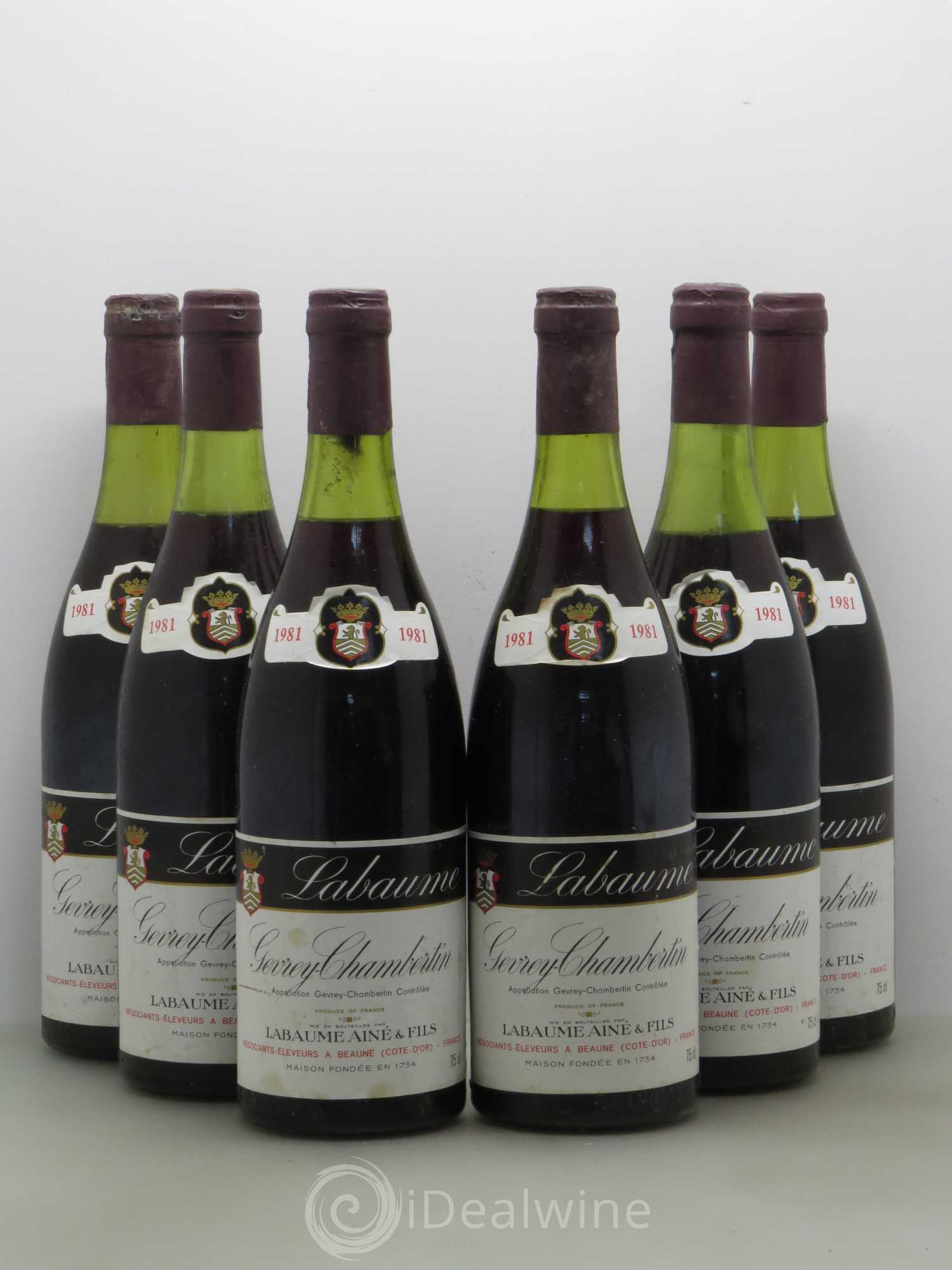 Gevrey-Chambertin Labaume Aine Et Fils 1981 - Posten von 6 Flaschen - 0
