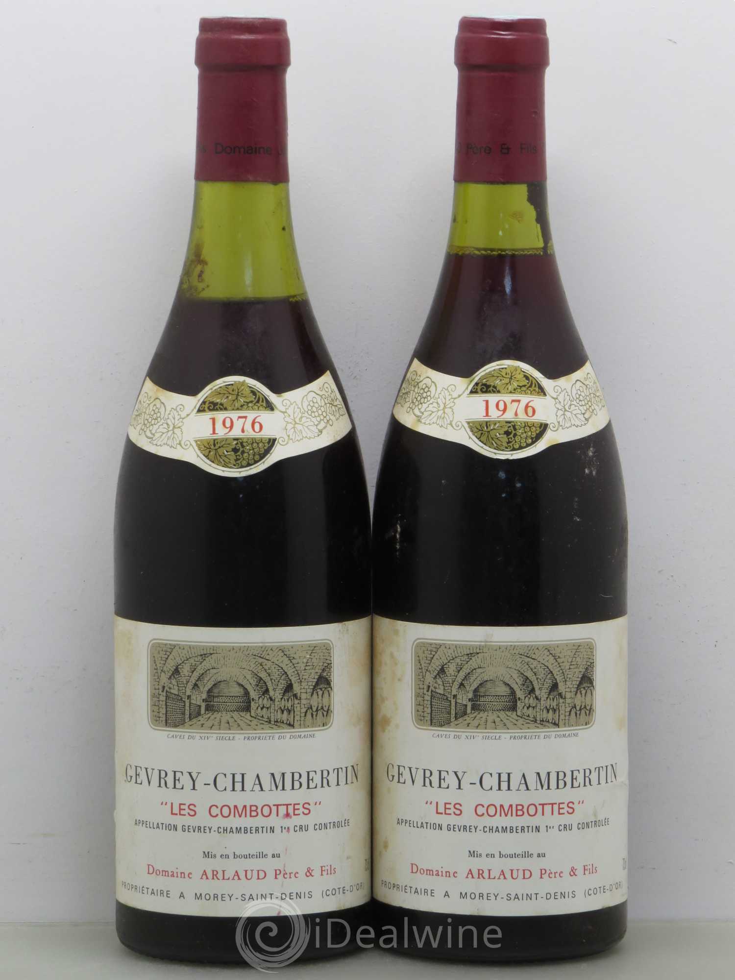 Gevrey-Chambertin 1er Cru Les Combottes Arlaud 1976 - Lot de 2 bouteilles - 0