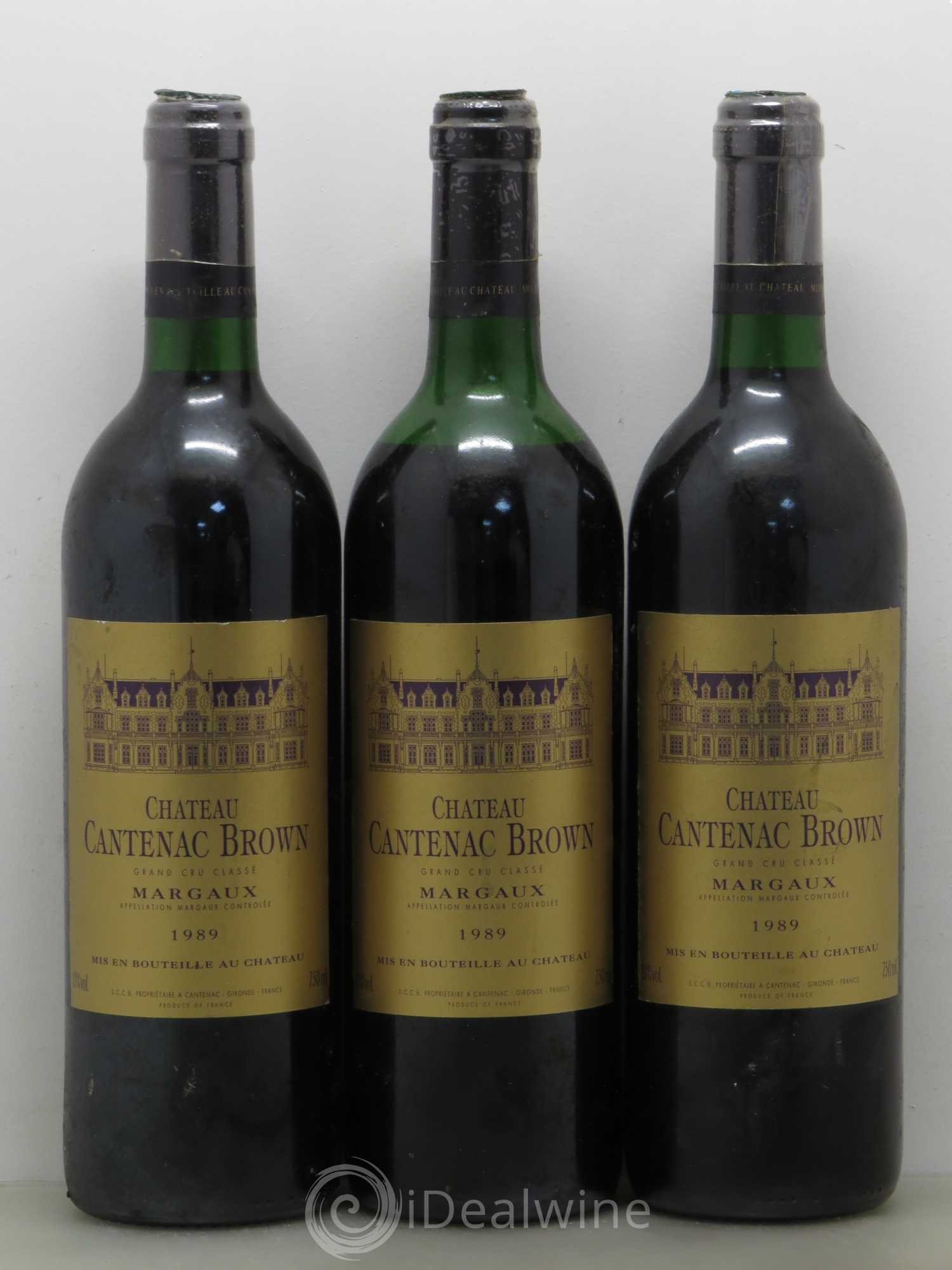 Château Cantenac Brown 3ème Grand Cru Classé 1989 - Lot de 3 bouteilles - 0