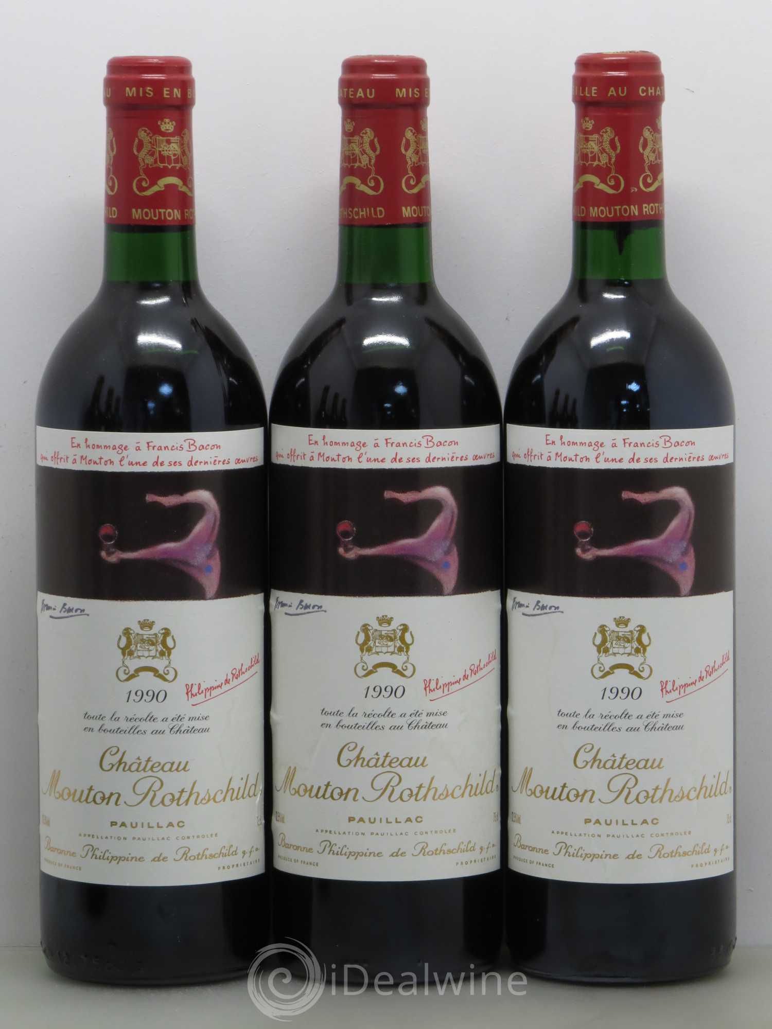 Château Mouton Rothschild 1er Grand Cru Classé 1990 - Lot de 6 bouteilles - 1