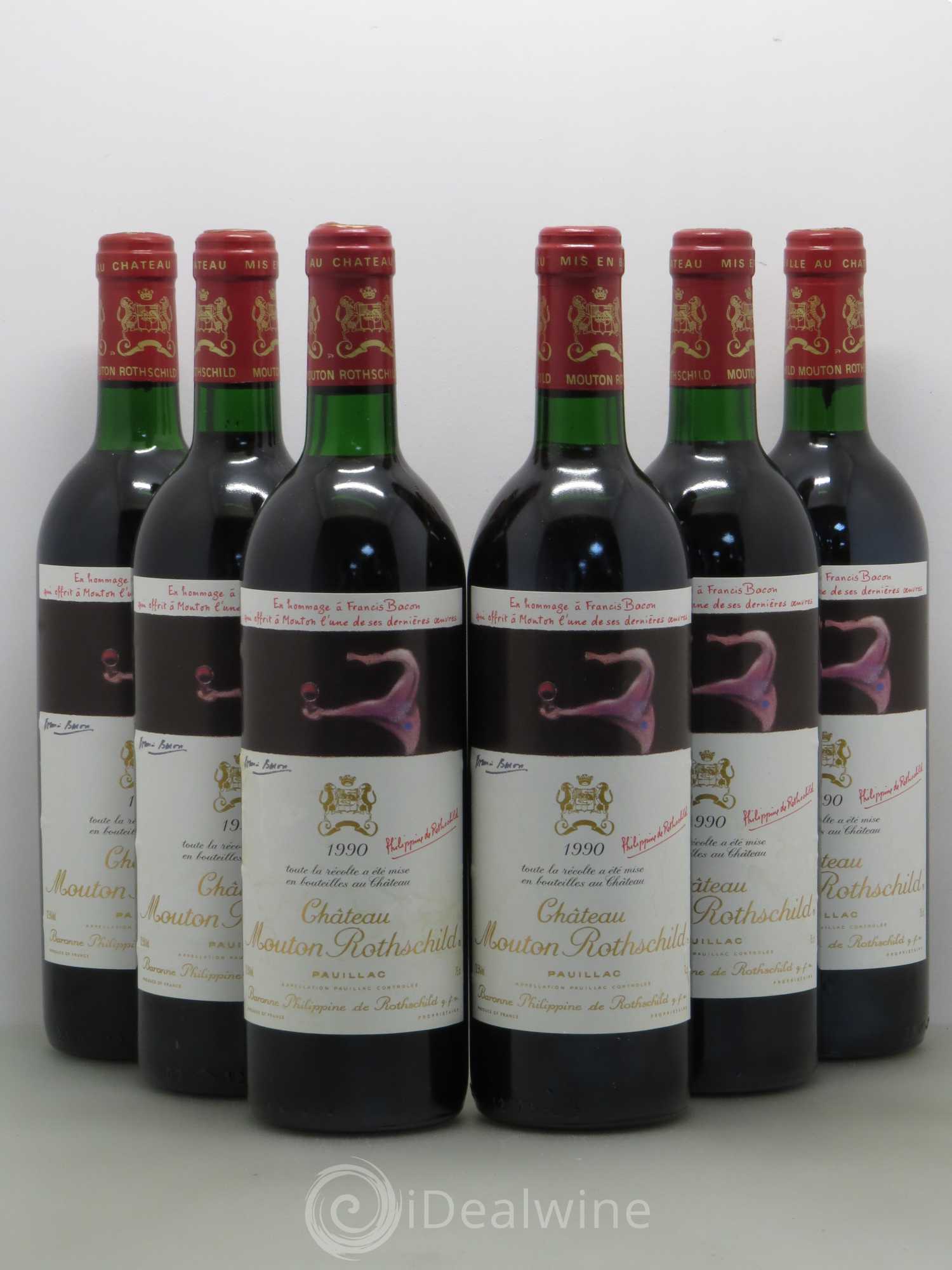Château Mouton Rothschild 1er Grand Cru Classé 1990 - Lot de 6 bouteilles - 0