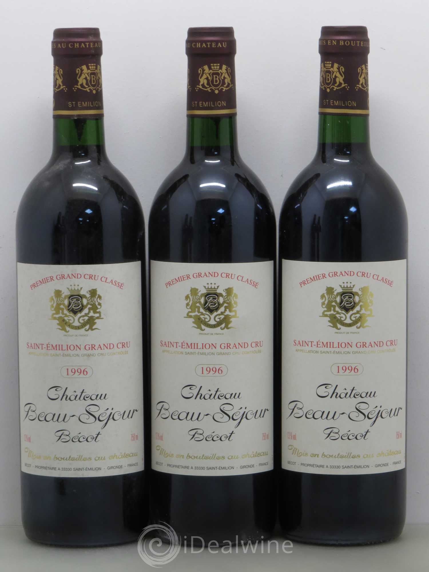 Château Beau-Séjour Bécot 1er Grand Cru Classé B 1996 - Lot de 6 bouteilles - 2