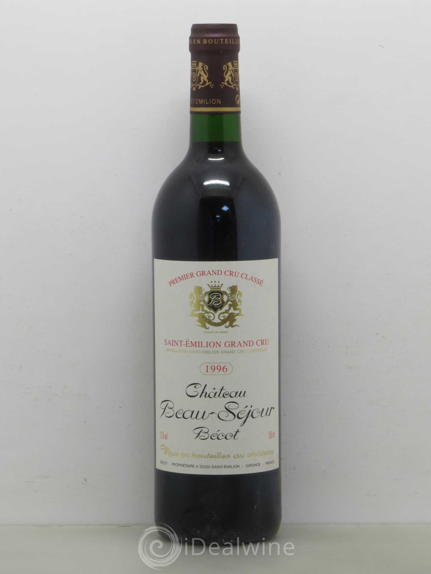 Château Beau-Séjour Bécot 1er Grand Cru Classé B 1996 - Posten von 1 Flasche - 0