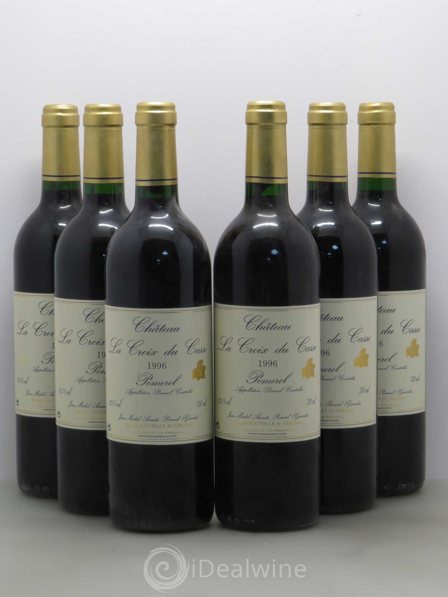 Château la Croix du Casse 1996 - Lot de 6 bouteilles - 0
