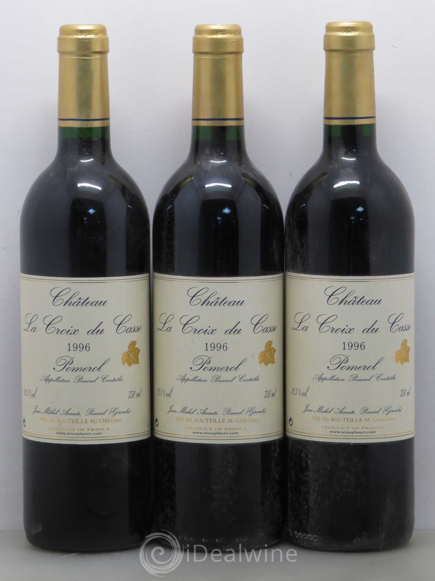 Château la Croix du Casse 1996 - Lot de 3 bouteilles - 0