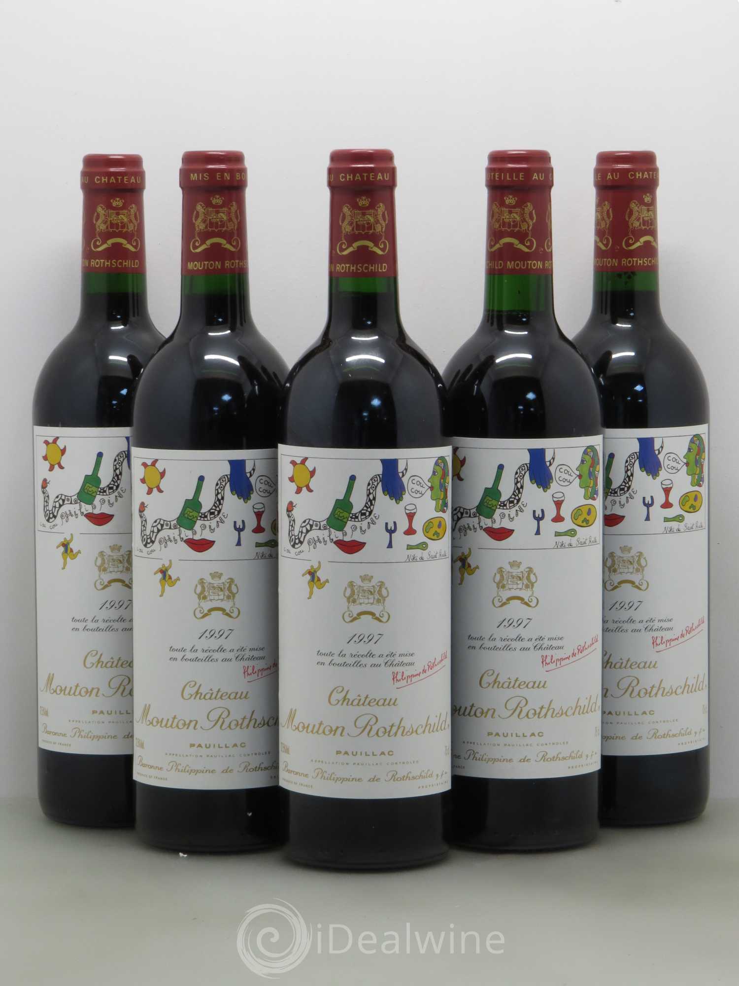 Château Mouton Rothschild 1er Grand Cru Classé 1997 - Lot de 5 bouteilles - 0
