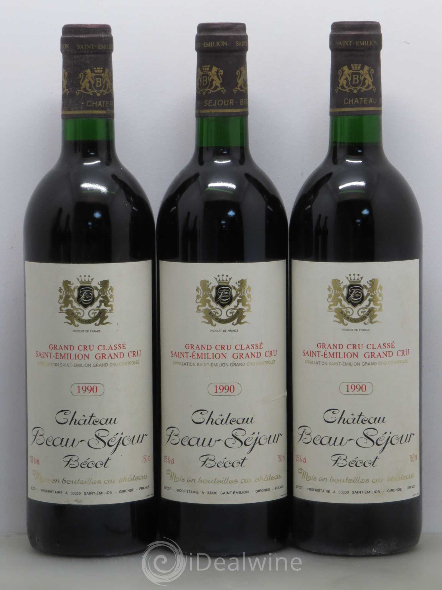 Château Beau-Séjour Bécot 1er Grand Cru Classé B 1990 - Lot de 5 bouteilles - 1
