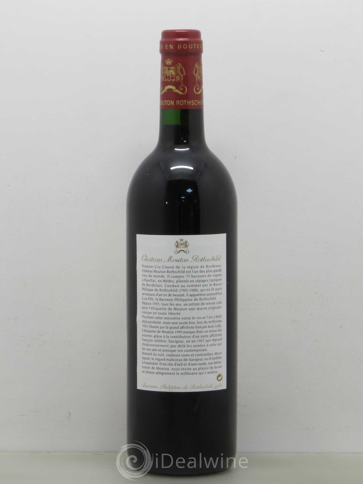 Château Mouton Rothschild 1er Grand Cru Classé 1999 - Lot de 1 bouteille - 1