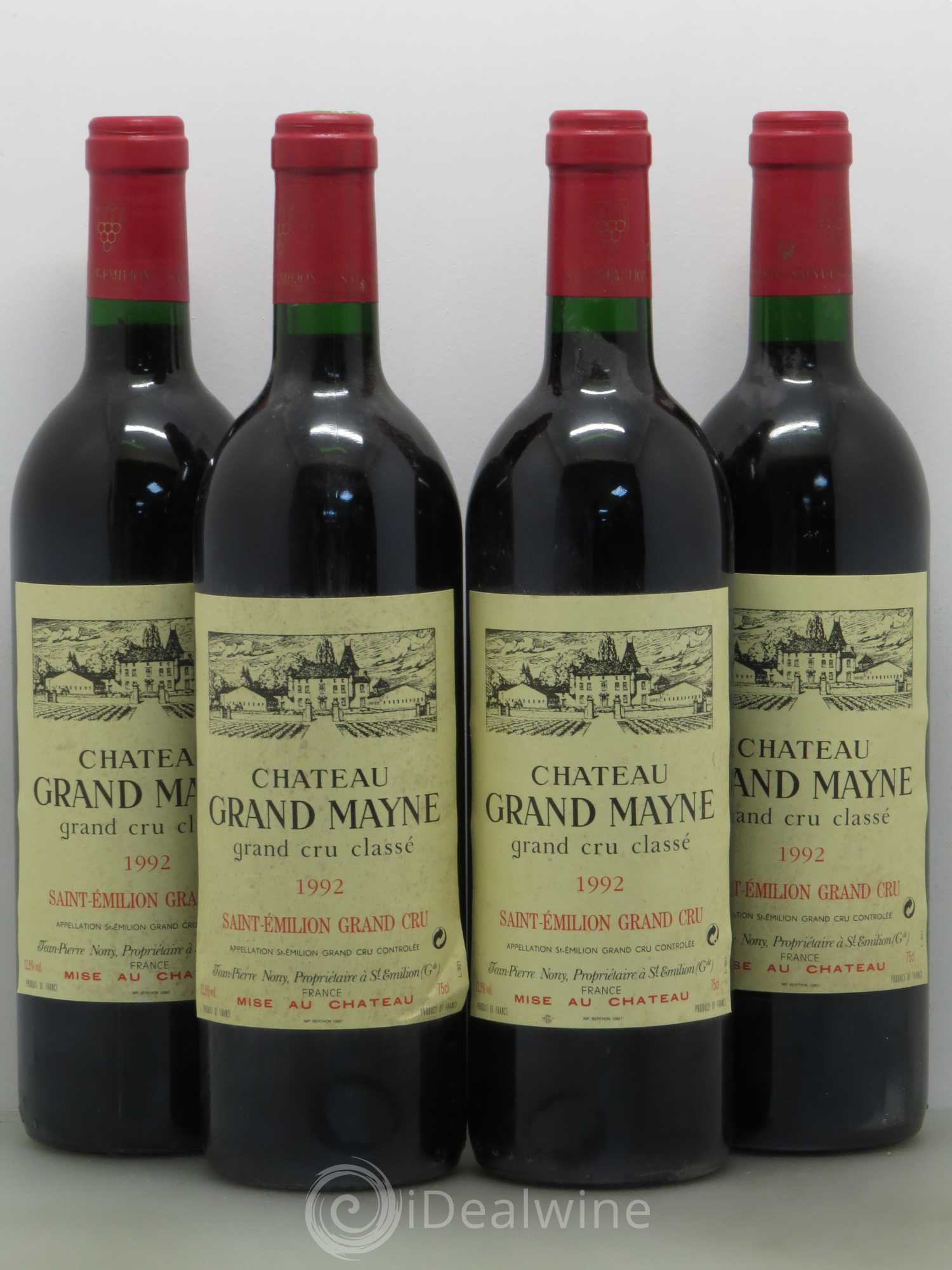 Château Grand Mayne Grand Cru Classé 1992 - Lot de 4 bouteilles - 0