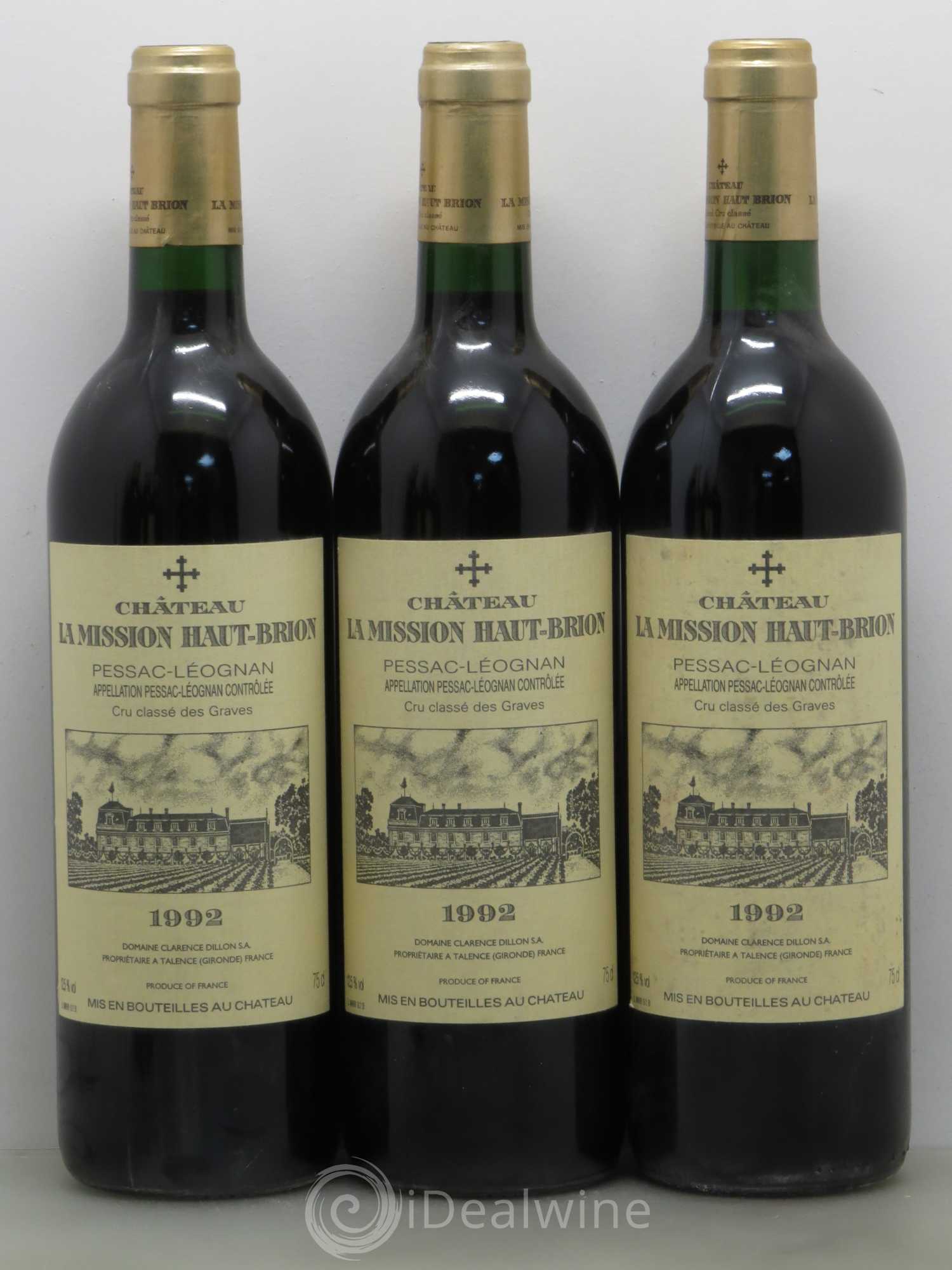 Château la Mission Haut-Brion Cru Classé de Graves 1992 - Lot de 6 bouteilles - 1