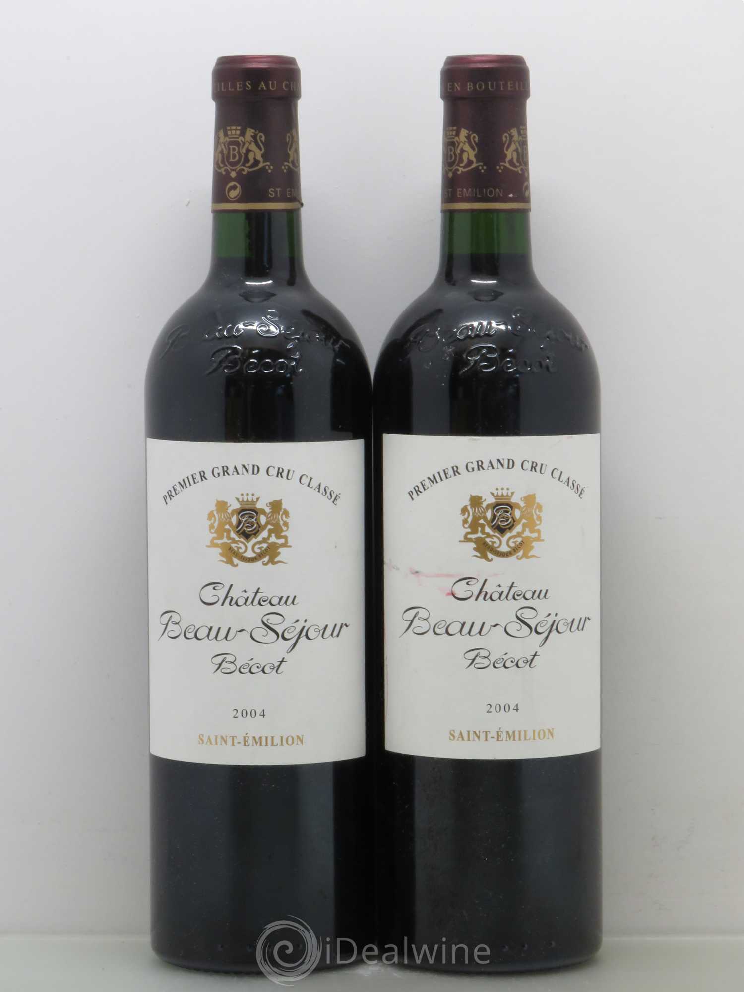 Château Beau-Séjour Bécot 1er Grand Cru Classé B 2004 - Lot de 2 bouteilles - 0
