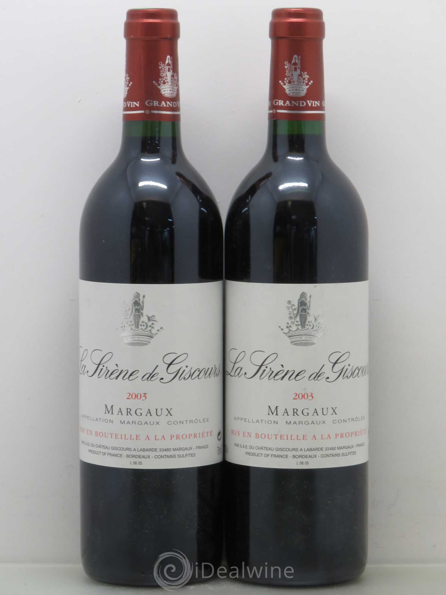 La Sirène de Giscours 2003 - Lot de 2 bouteilles - 0
