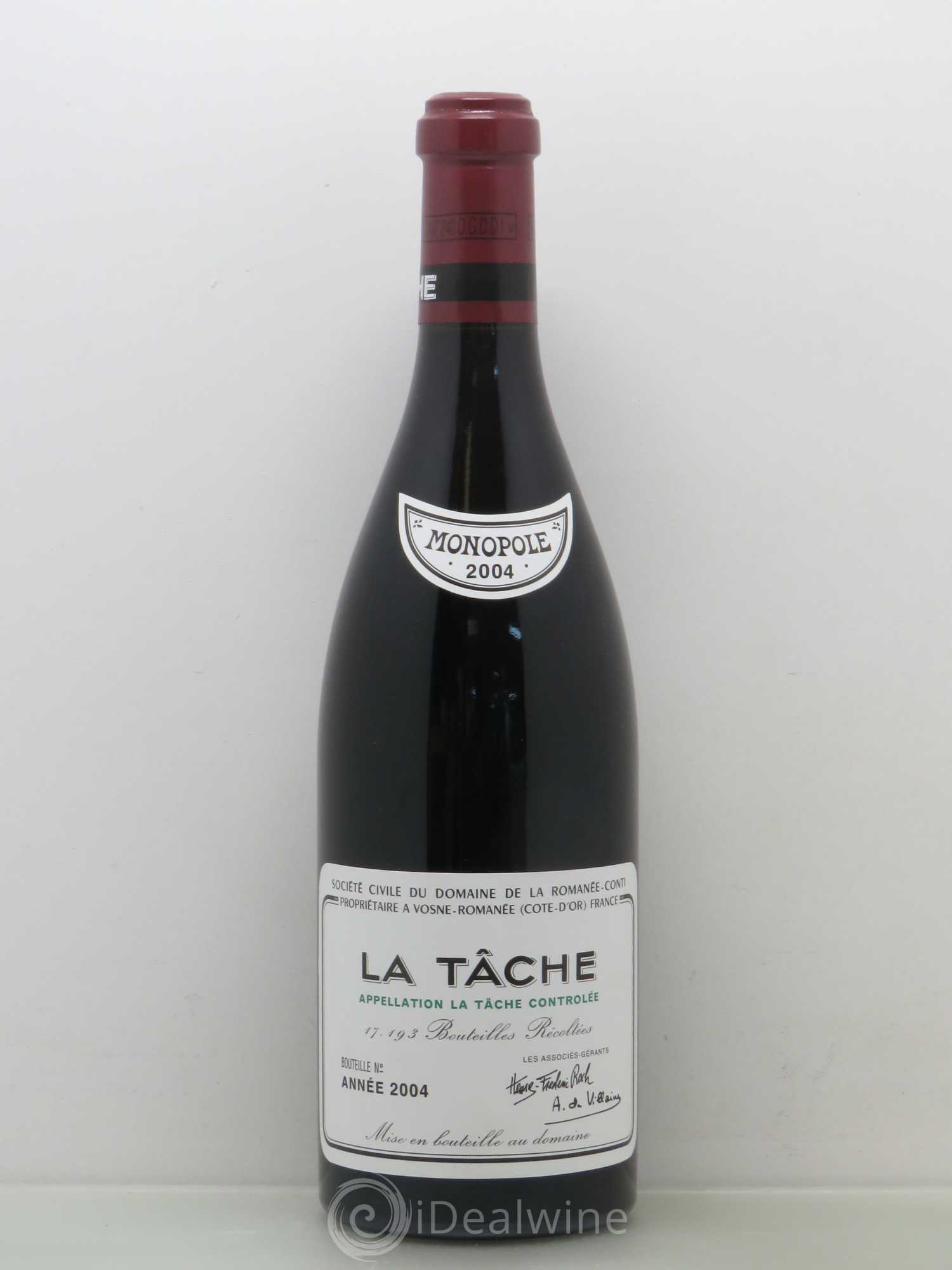 La Tâche Grand Cru Domaine de la Romanée-Conti 2004 - Lot de 1 bouteille - 0