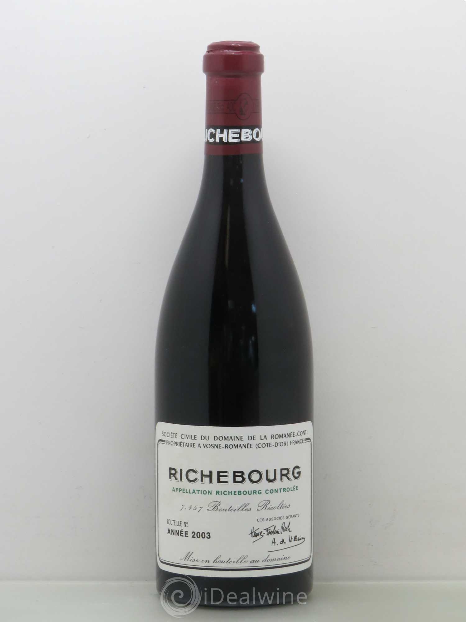 Richebourg Grand Cru Domaine de la Romanée-Conti 2003 - Lot de 1 bouteille - 0