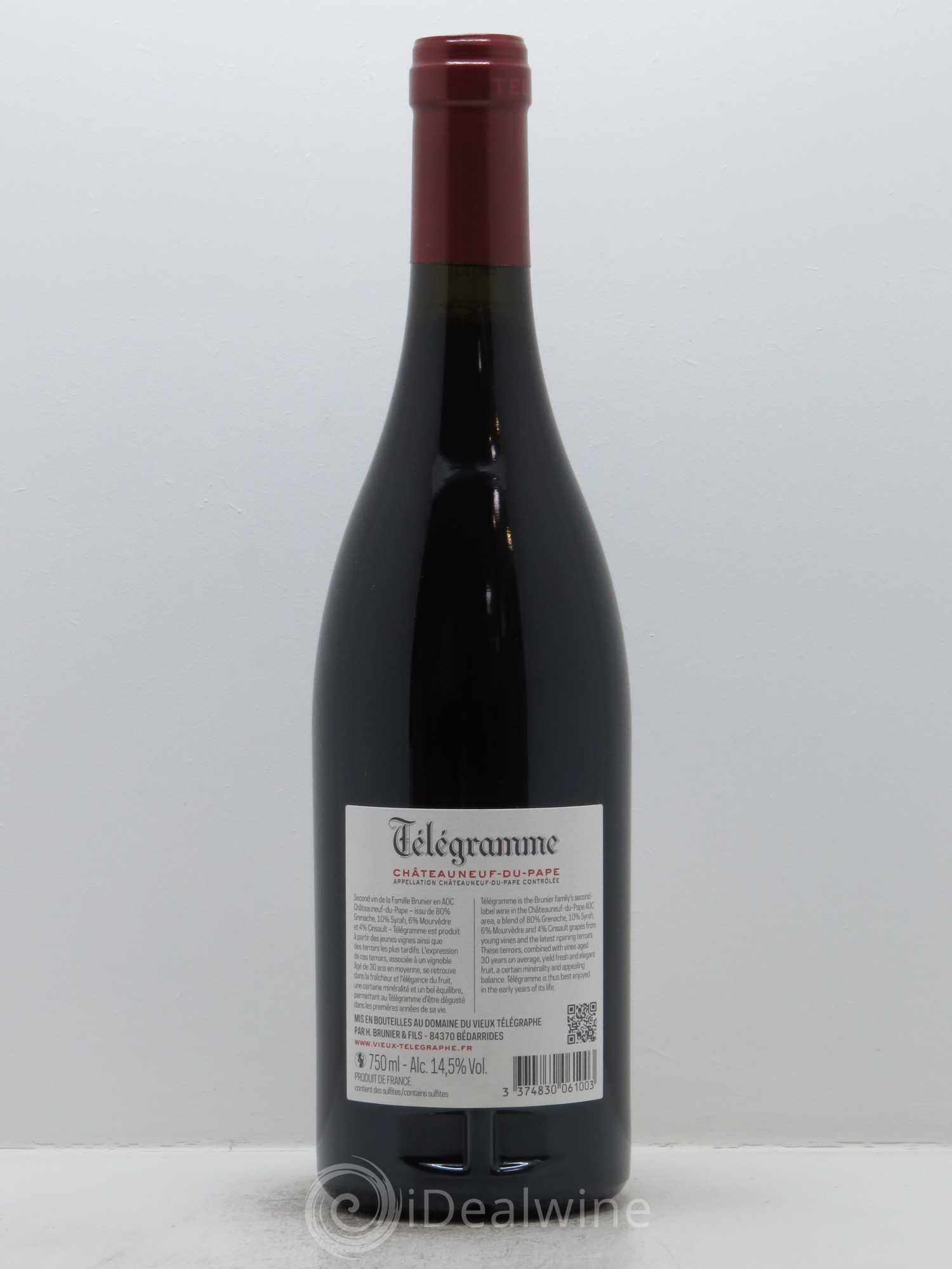 Châteauneuf-du-Pape Télégramme Vignobles Brunier 2015 - Lot de 1 bouteille - 1