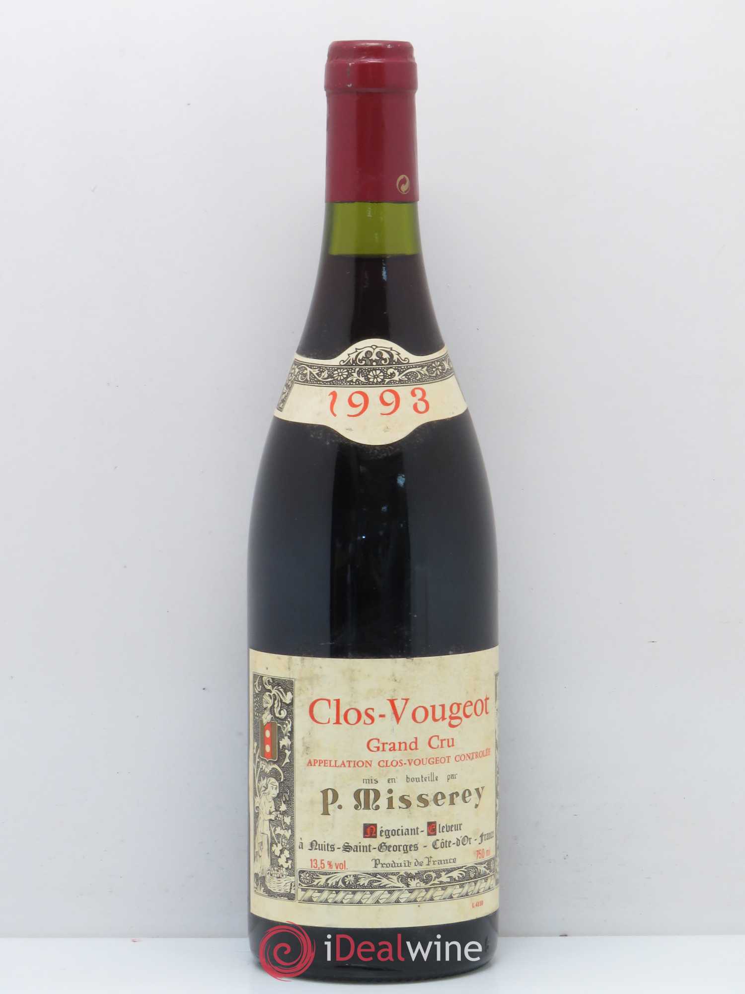 Clos de Vougeot Grand Cru Misserey 1993 - Lot de 1 bouteille - 0
