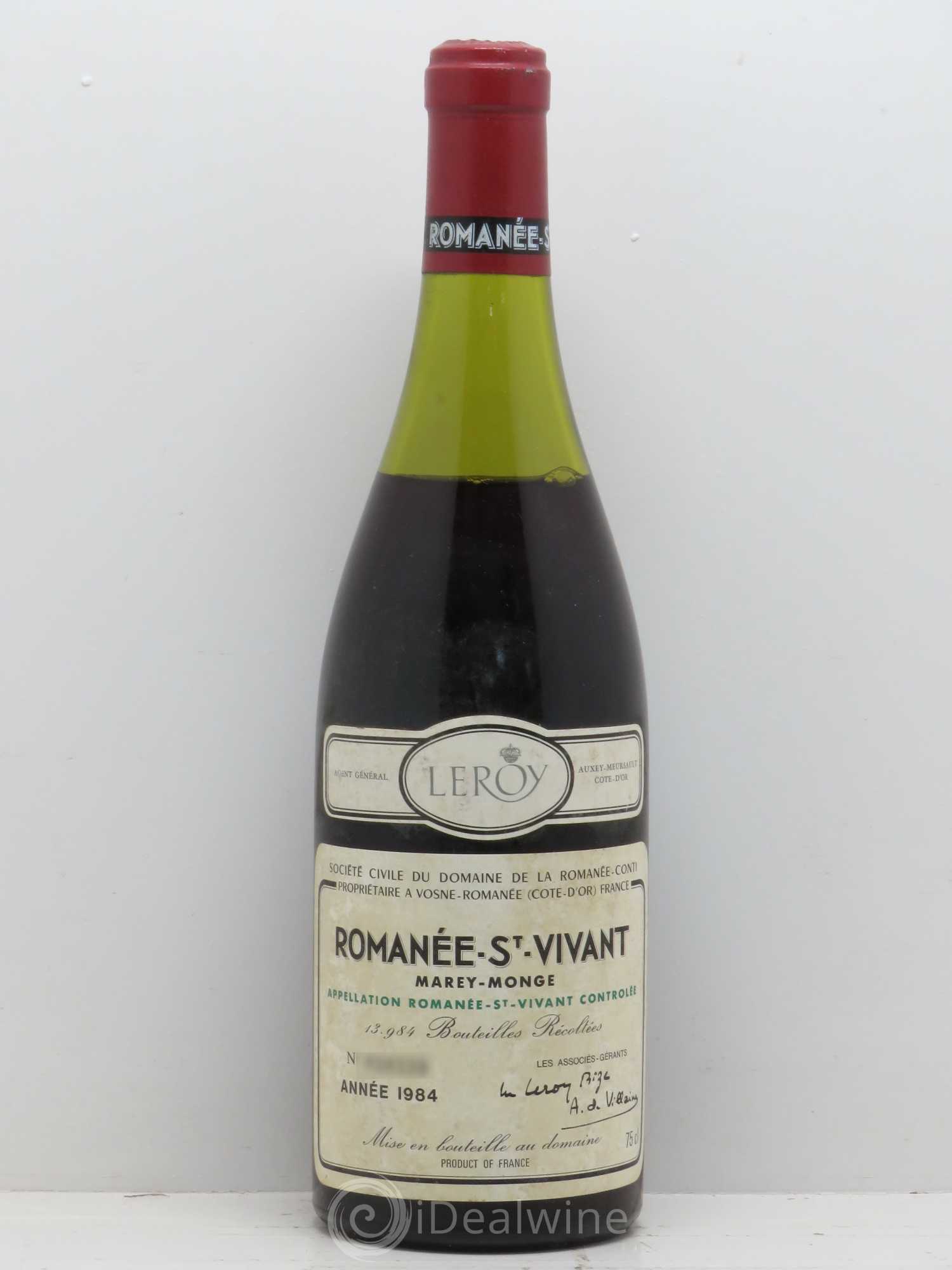 Romanée-Saint-Vivant Grand Cru Domaine de la Romanée-Conti (sans prix de réserve) 1984 - Lot de 1 bouteille - 0