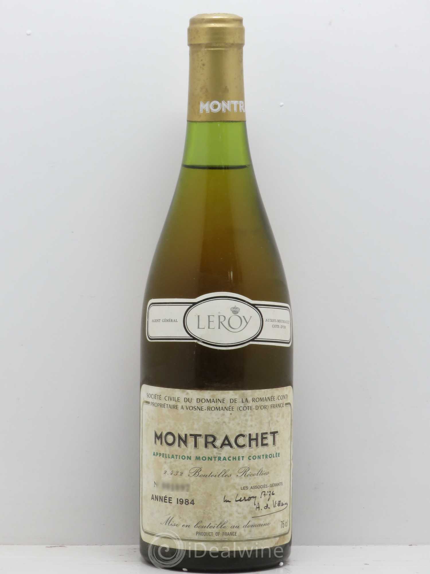 Montrachet Grand Cru Domaine de la Romanée-Conti 1984 - Lot de 1 bouteille - 0
