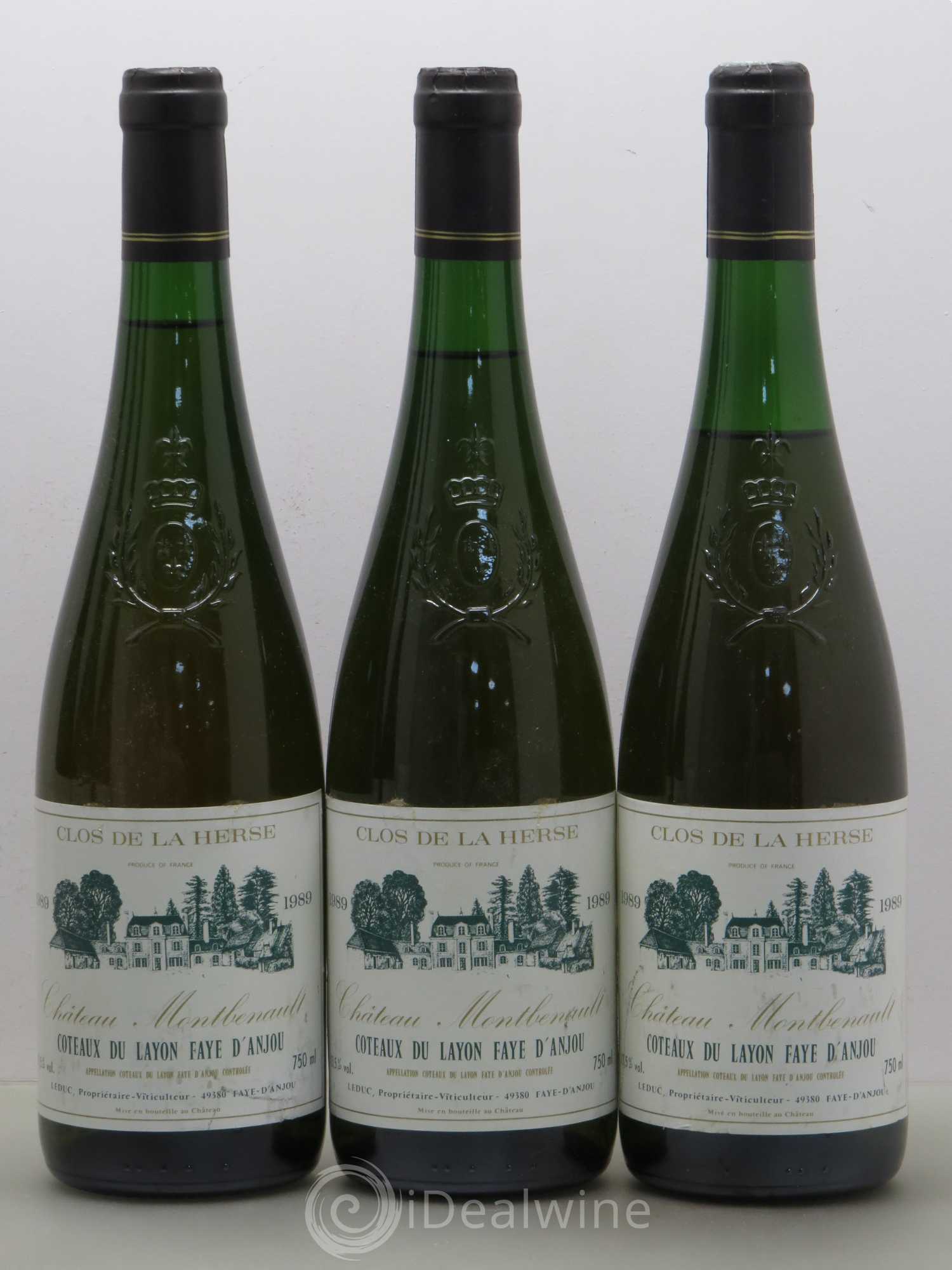 Coteaux du Layon Château Montbenau Clos Herse (sans prix de réserve) 1989 - Lotto di 6 bottiglie - 1