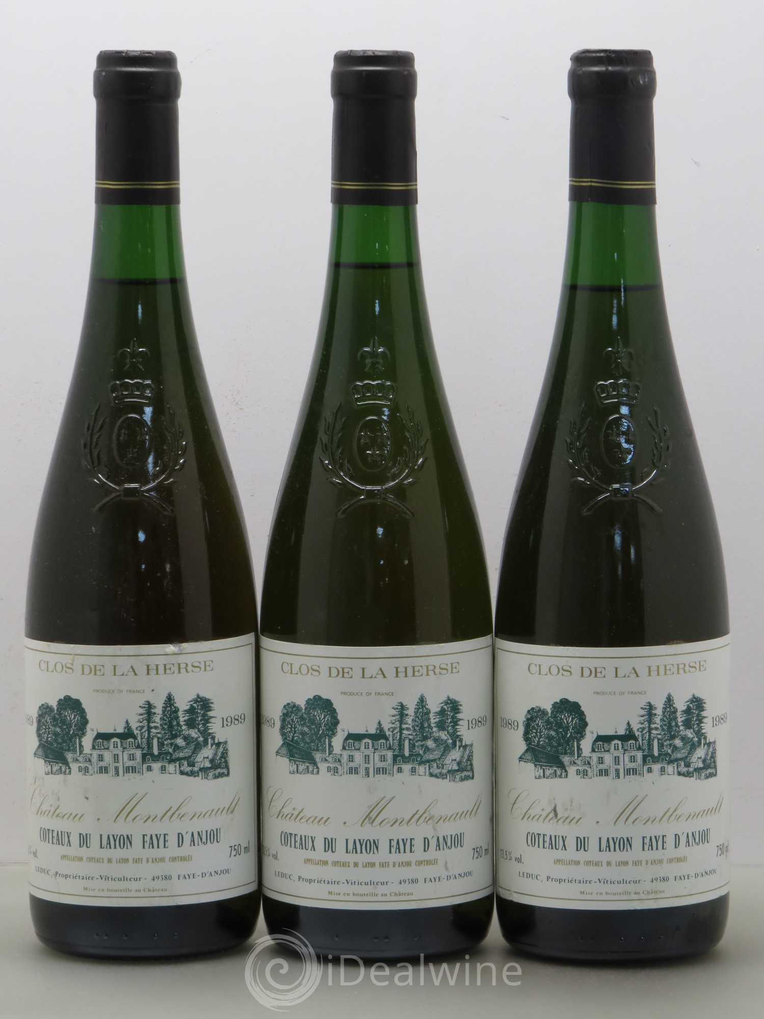 Coteaux du Layon Château Montbenau Clos Herse (sans prix de réserve) 1989 - Lotto di 6 bottiglie - 2