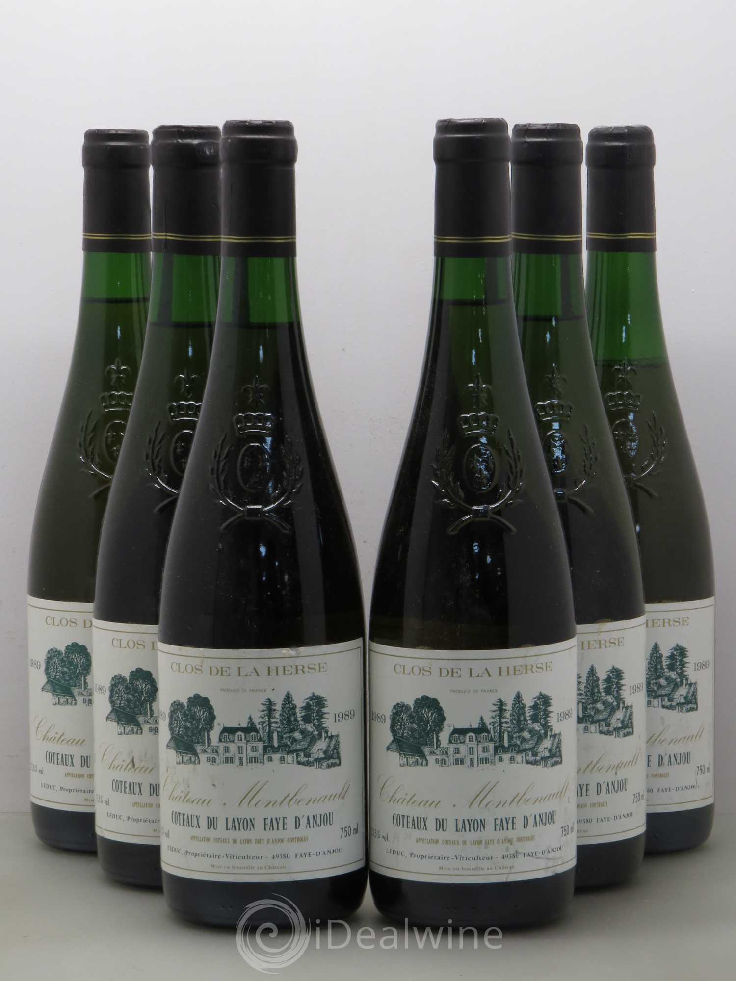Coteaux du Layon Château Montbenau Clos Herse (sans prix de réserve) 1989 - Lotto di 6 bottiglie - 0