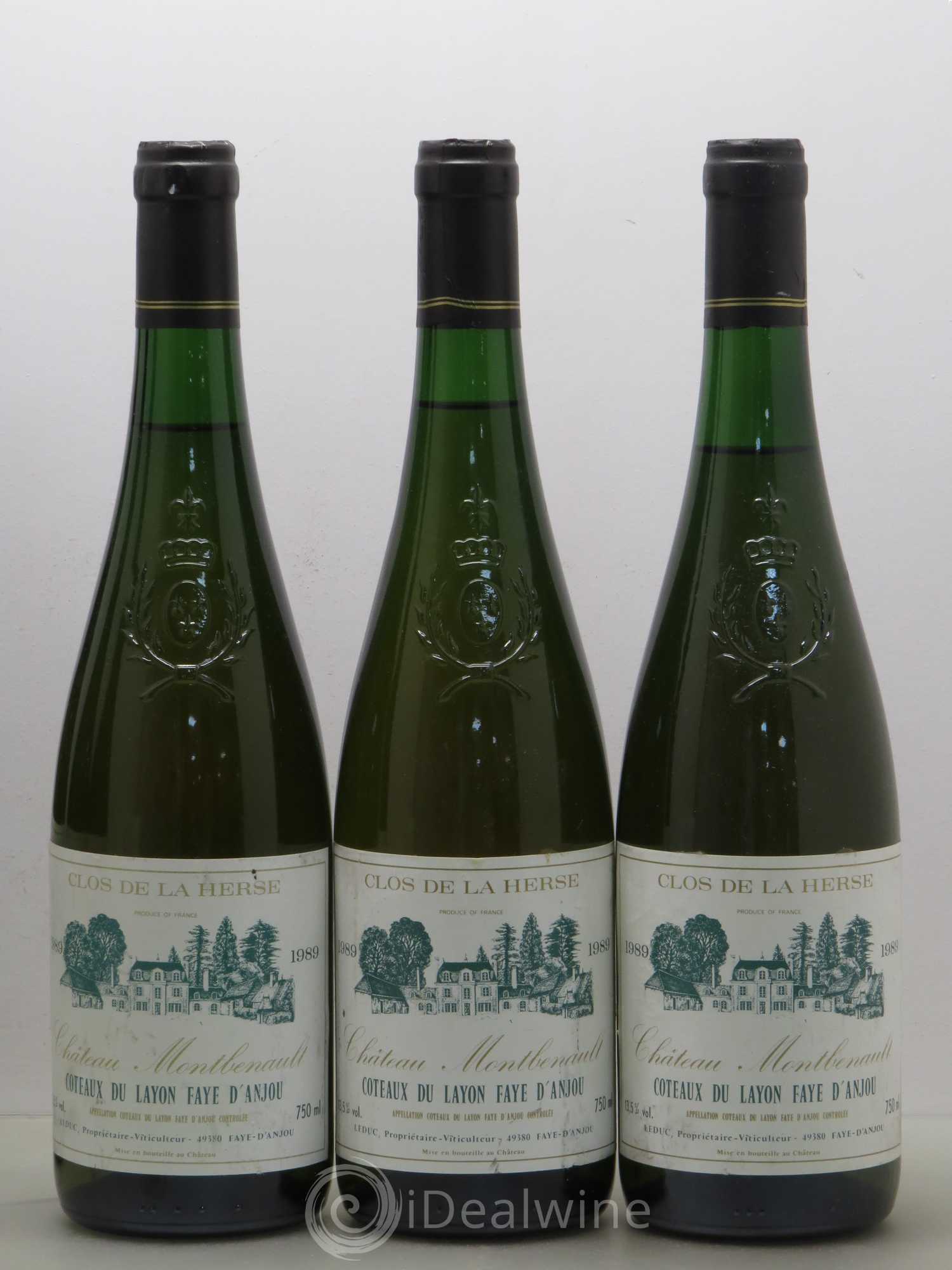 Coteaux du Layon Château Montbenault Clos de la Herse (sans prix de réserve) 1989 - Lotto di 6 bottiglie - 1