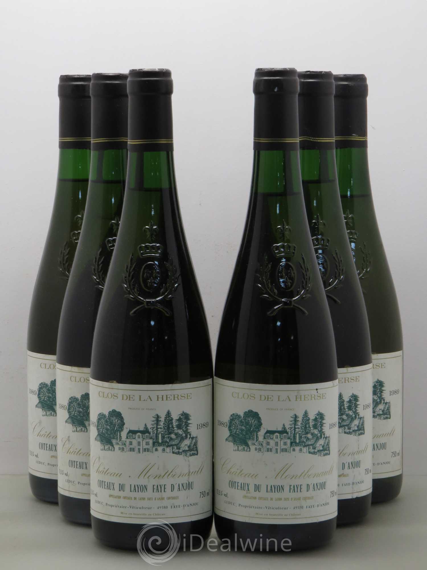 Coteaux du Layon Château Montbenault Clos de la Herse (sans prix de réserve) 1989 - Lotto di 6 bottiglie - 0