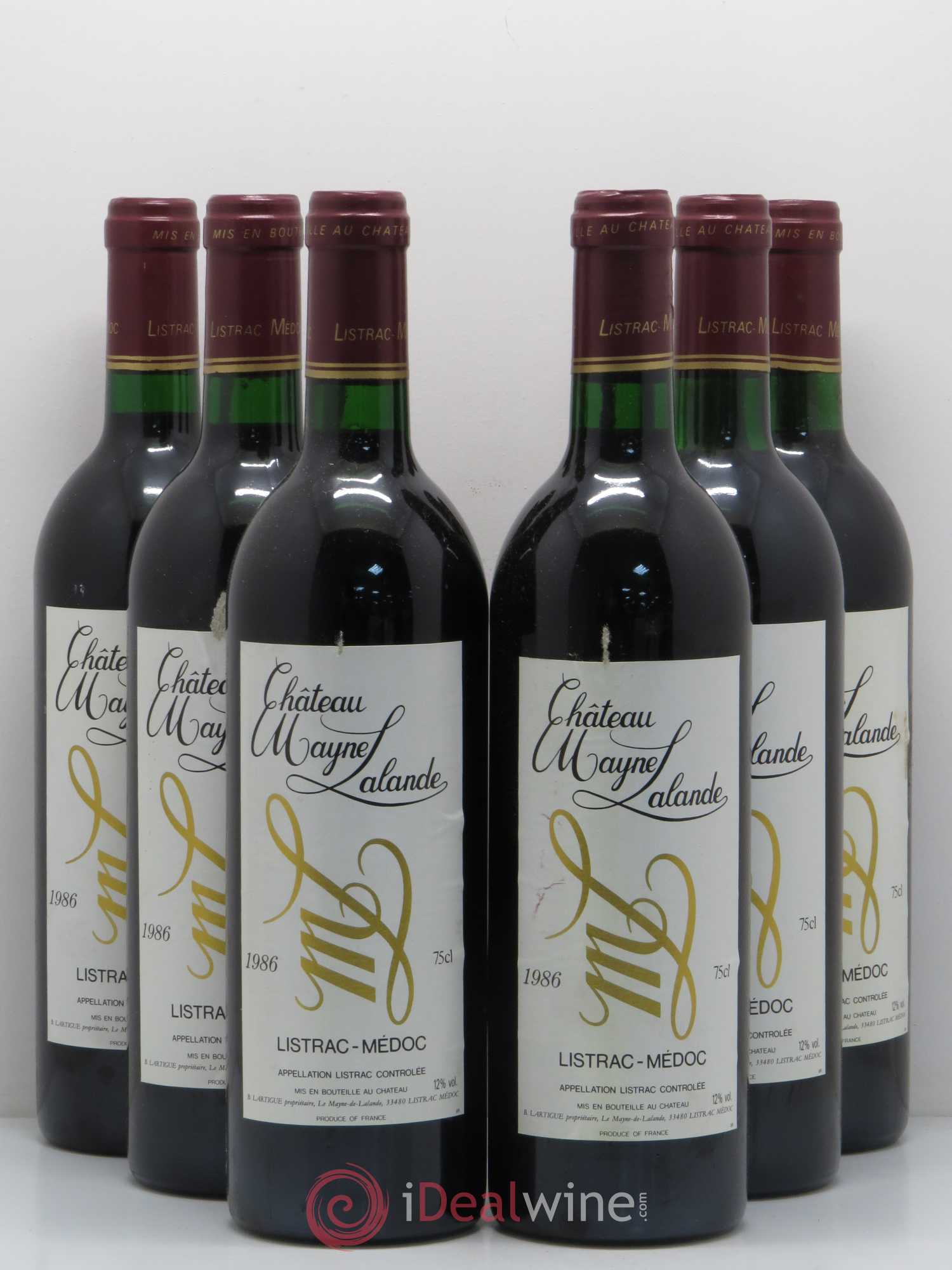 Château Mayne Lalande Cru Bourgeois (sans prix de réserve) 1986 - Lot de 6 bouteilles - 0