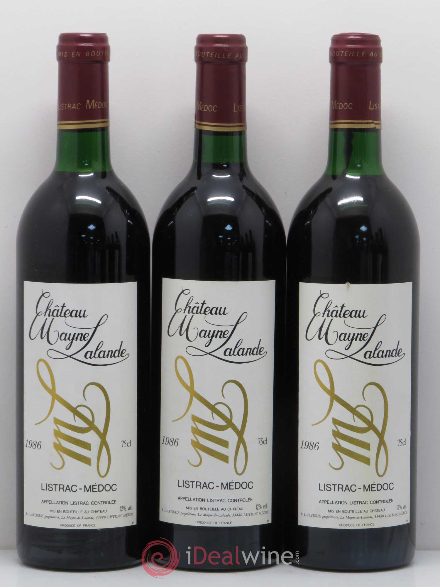 Château Mayne Lalande Cru Bourgeois (sans prix de réserve) 1986 - Lot de 6 bouteilles - 1