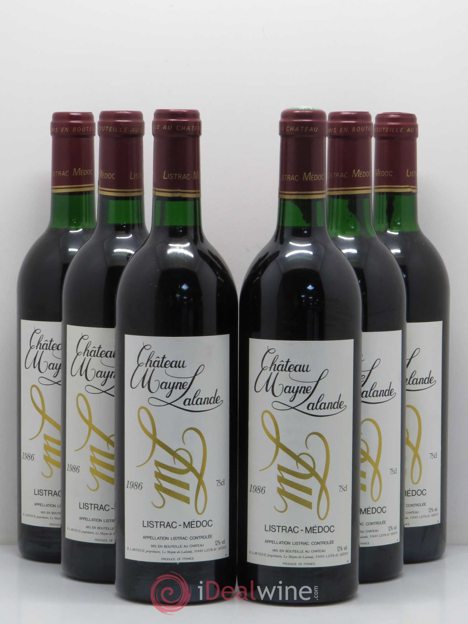 Château Mayne Lalande Cru Bourgeois (sans prix de réserve) 1986 - Lot de 6 bouteilles - 0