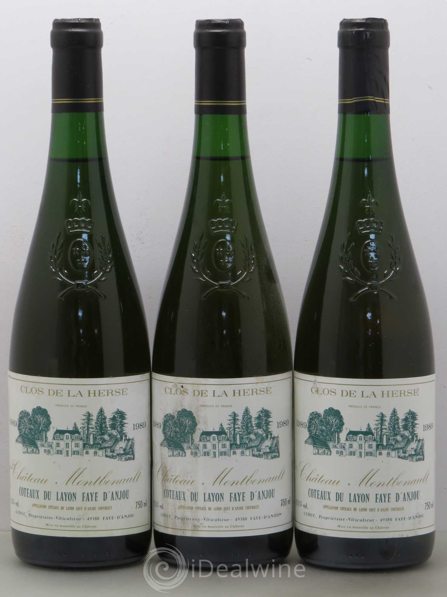 Coteaux du Layon Château Montbenau Clos Herse (sans prix de réserve) 1989 - Lotto di 6 bottiglie - 2