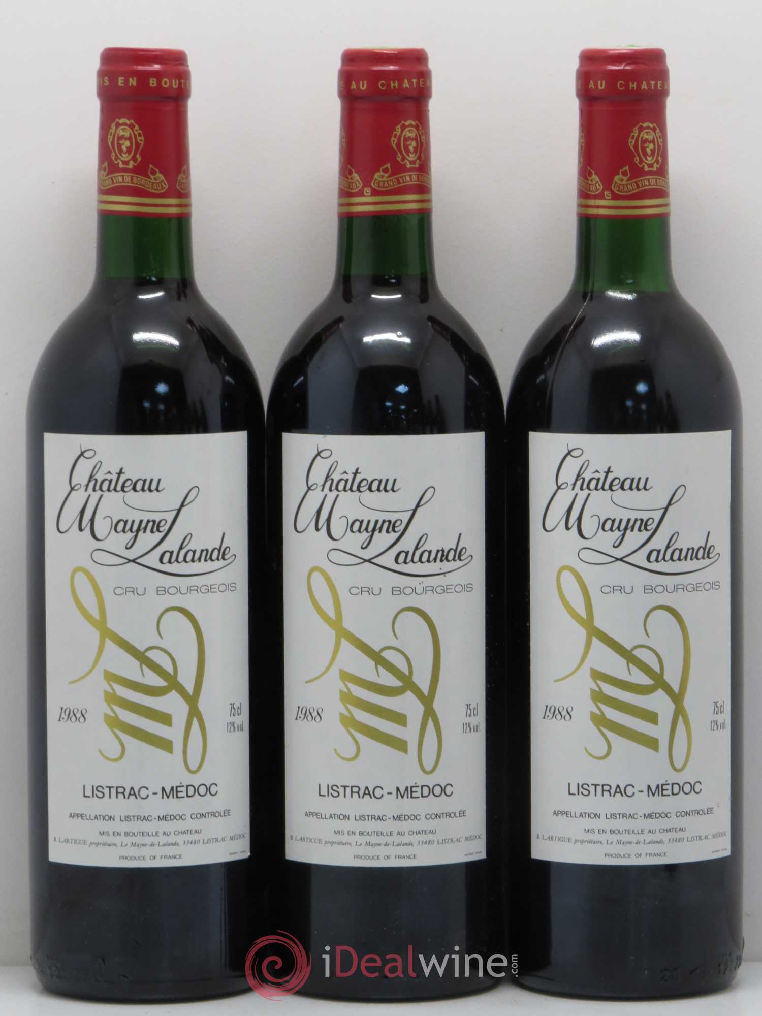 Château Mayne Lalande Cru Bourgeois (sans prix de réserve) 1988 - Lot de 6 bouteilles - 1