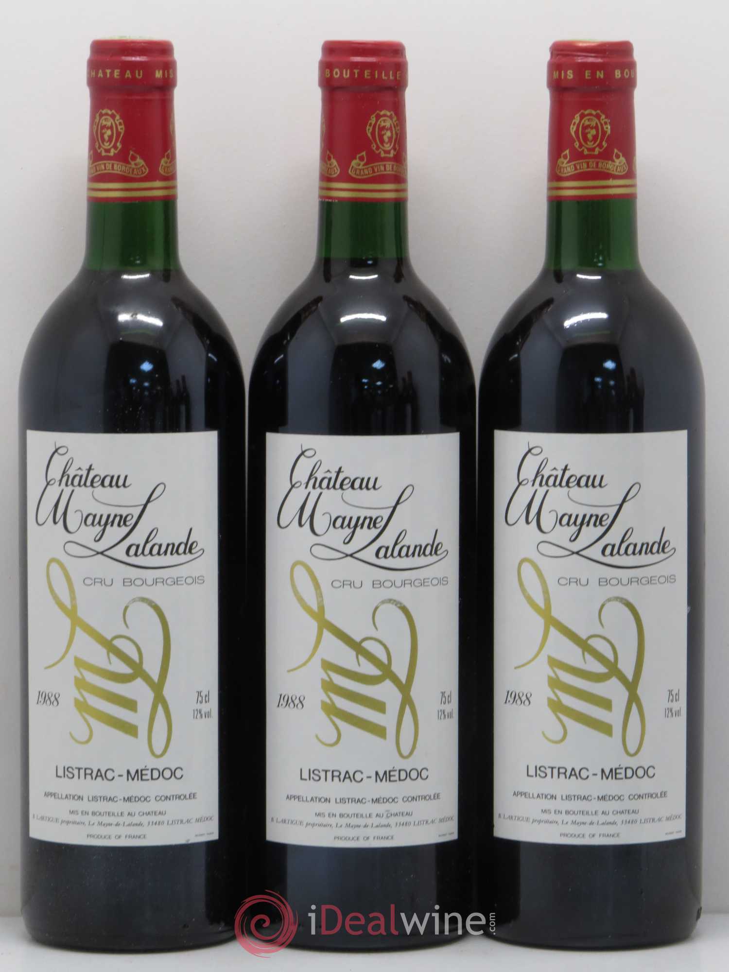 Château Mayne Lalande Cru Bourgeois 1988 - Lot de 6 bouteilles - 1