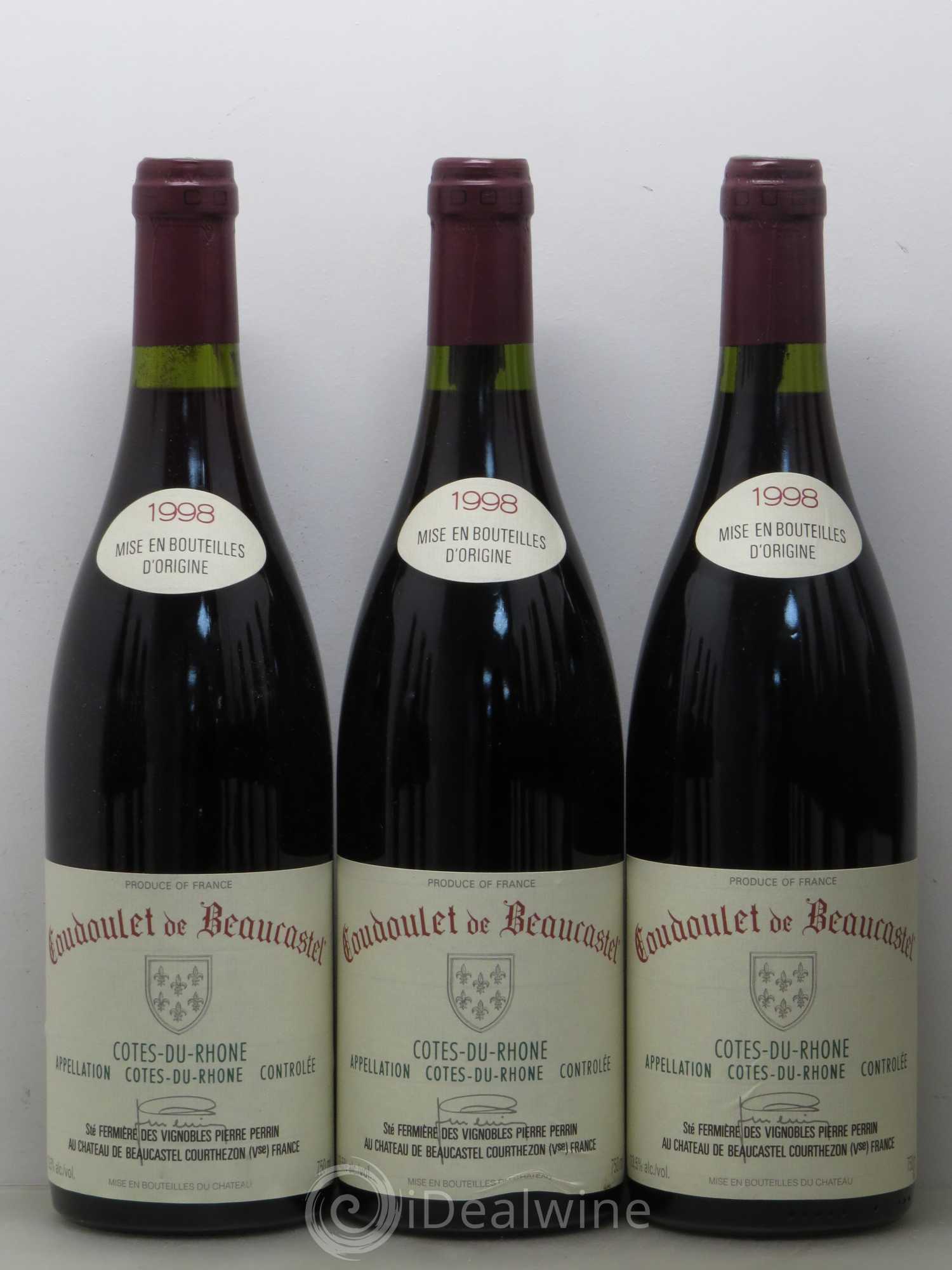 Côtes-du-Rhône Coudoulet de Beaucastel Famille Perrin (sans prix de réserve) 1998 - Lot de 12 bouteilles - 1