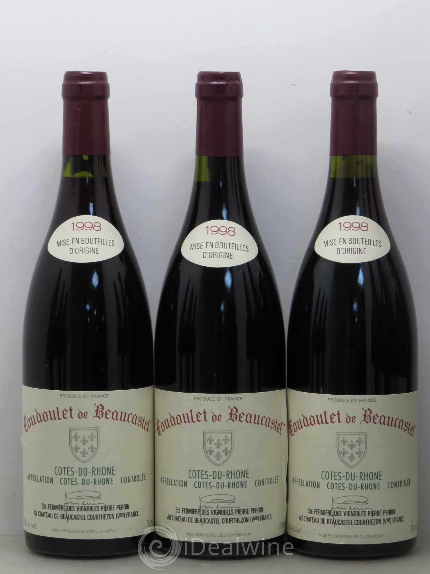 Côtes-du-Rhône Coudoulet de Beaucastel Famille Perrin (sans prix de réserve) 1998 - Lot de 12 bouteilles - 2