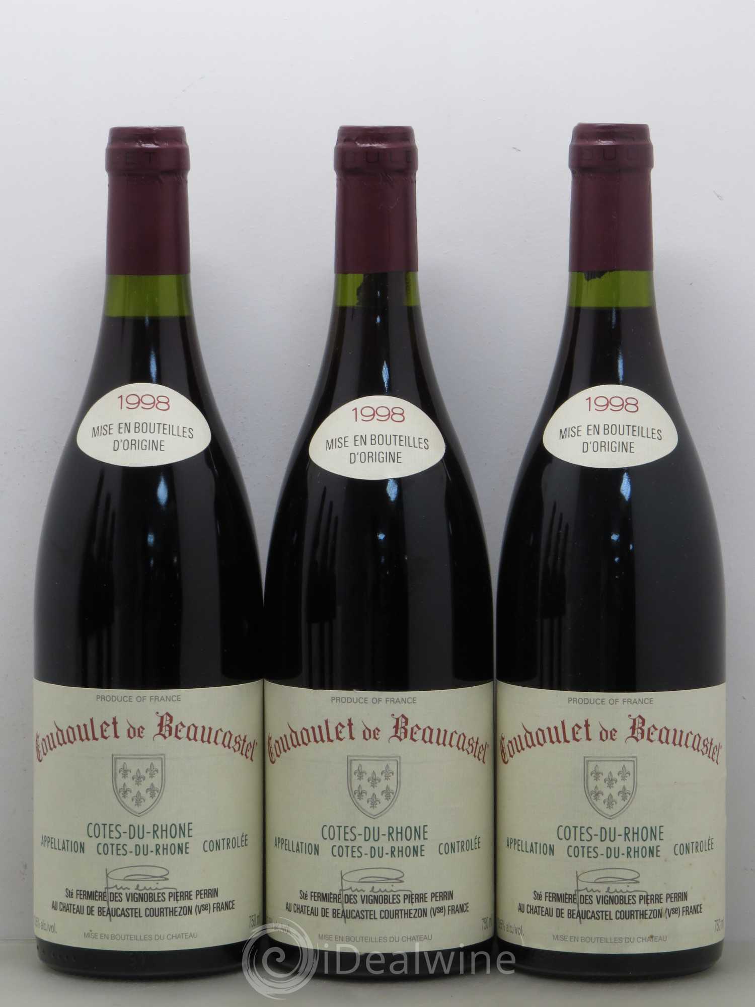 Côtes-du-Rhône Coudoulet de Beaucastel Famille Perrin (sans prix de réserve) 1998 - Lot de 12 bouteilles - 3