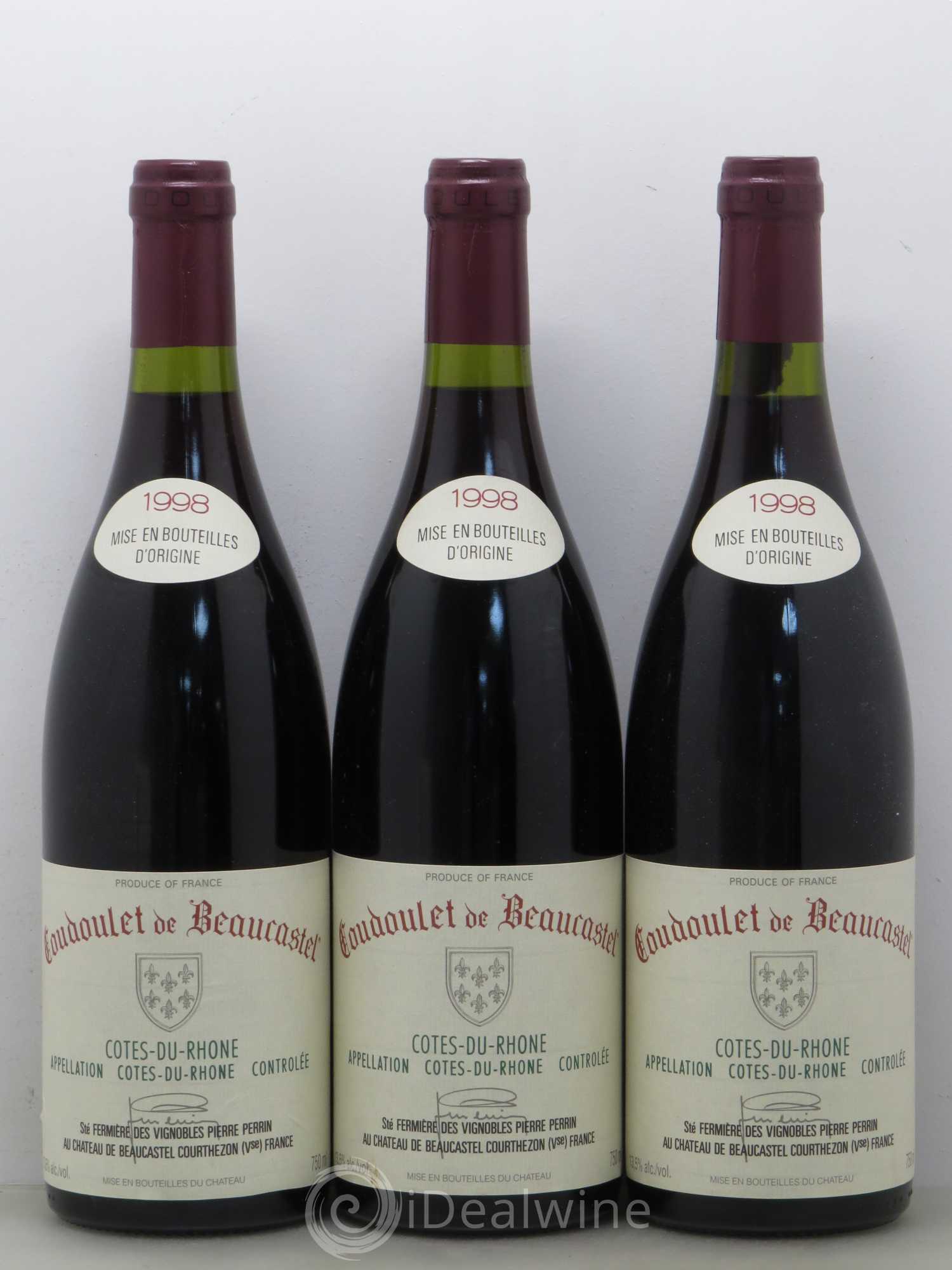 Côtes-du-Rhône Coudoulet de Beaucastel Famille Perrin (sans prix de réserve) 1998 - Lot de 12 bouteilles - 4