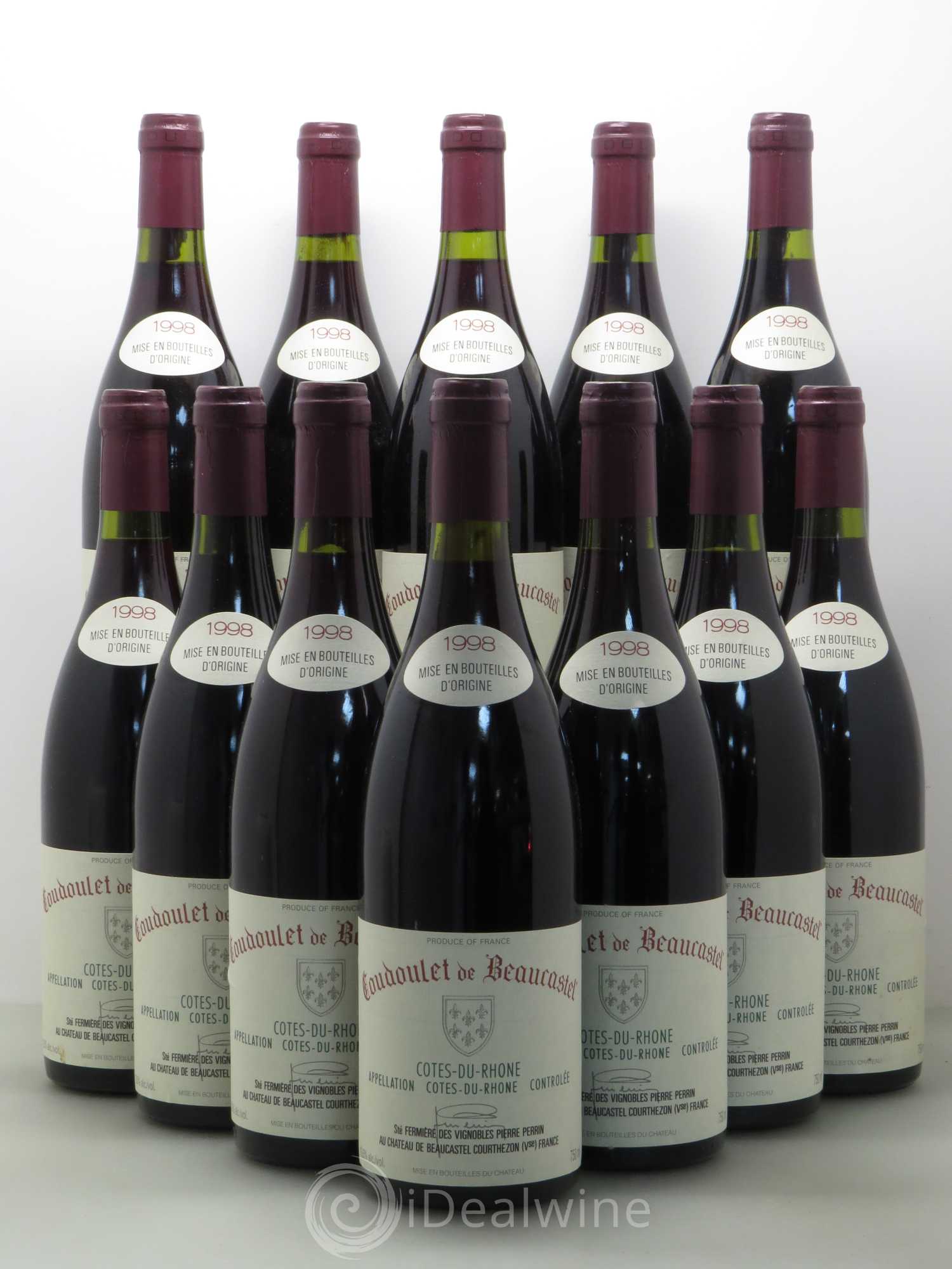 Côtes-du-Rhône Coudoulet de Beaucastel Famille Perrin (sans prix de réserve) 1998 - Lot de 12 bouteilles - 0